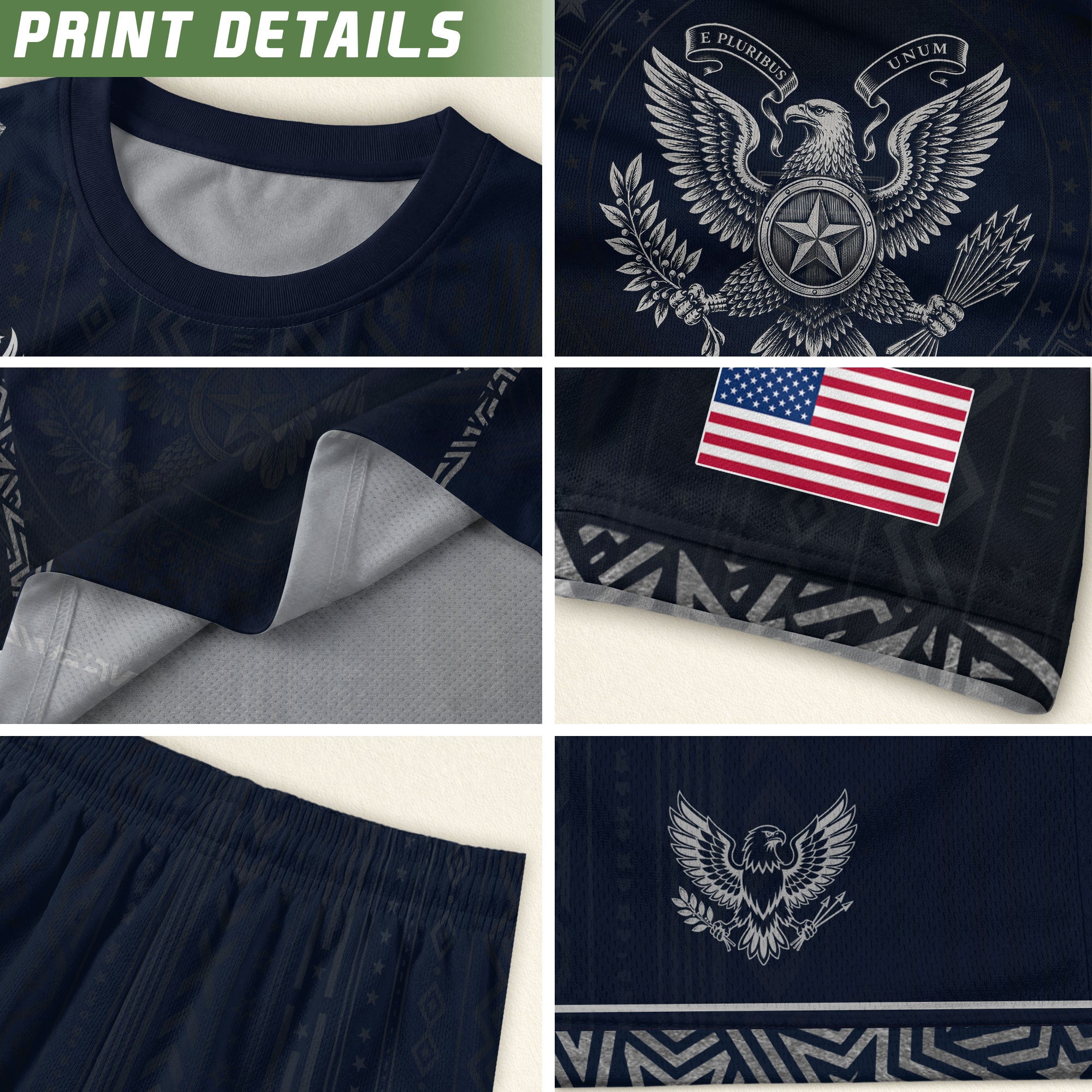 Adult Soccer Jersey Blue Patriotic Style - Bold Eagle Graphic Team Performance Shirt