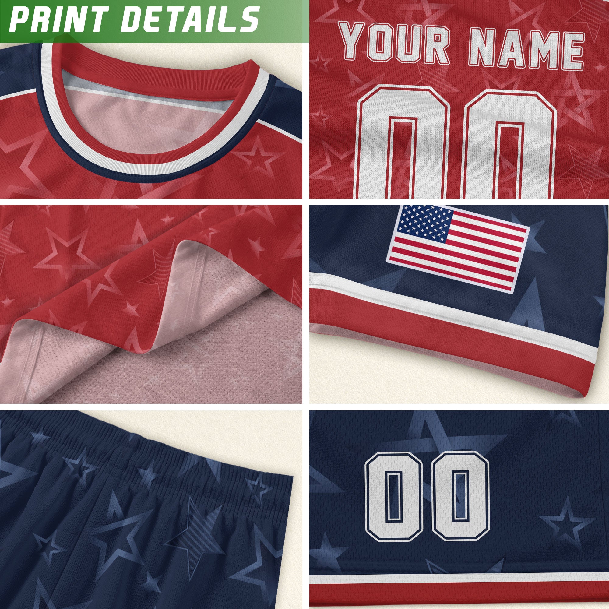 USA Custom Kid Soccer Jersey Heritage Collection Red Star Personalized Youth Sport Top