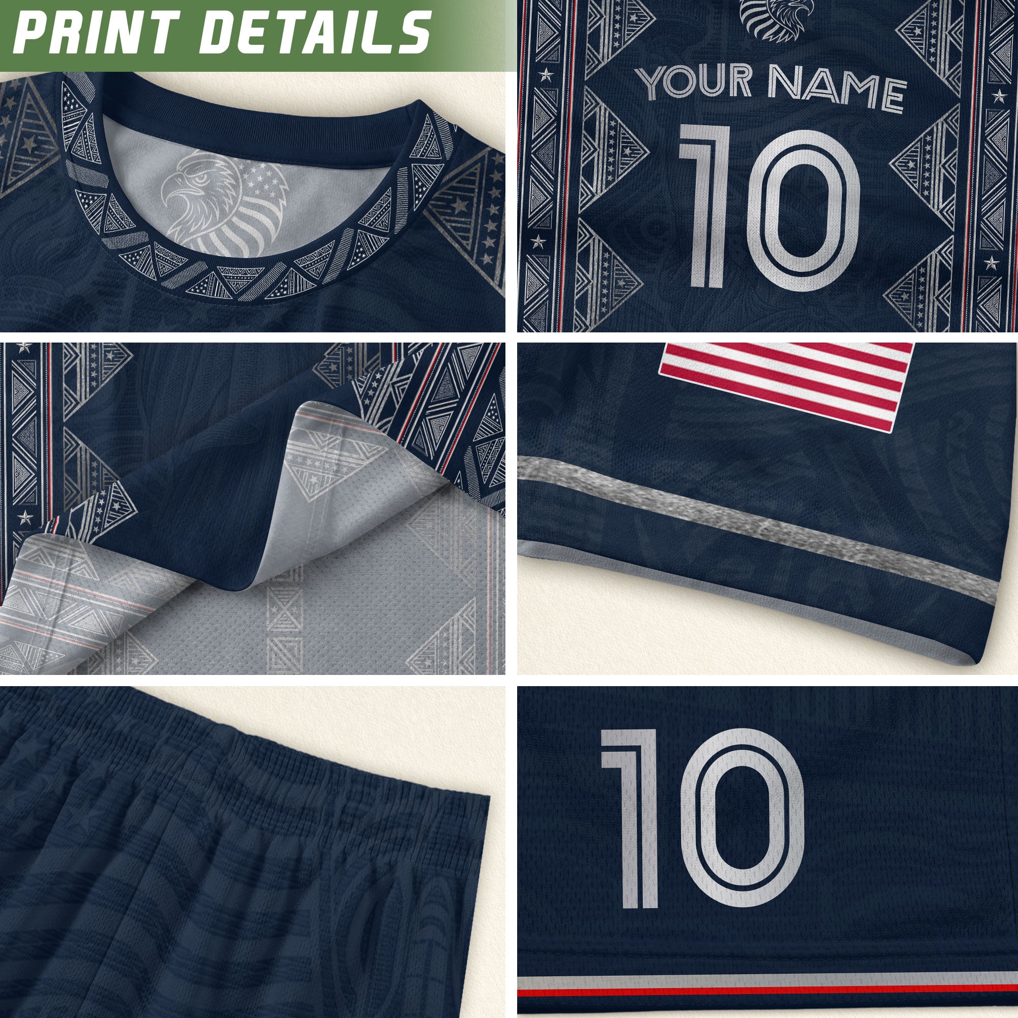 Personalized USA Soccer Jersey Adult Custom Name Number Patriotic Sports Team Uniform