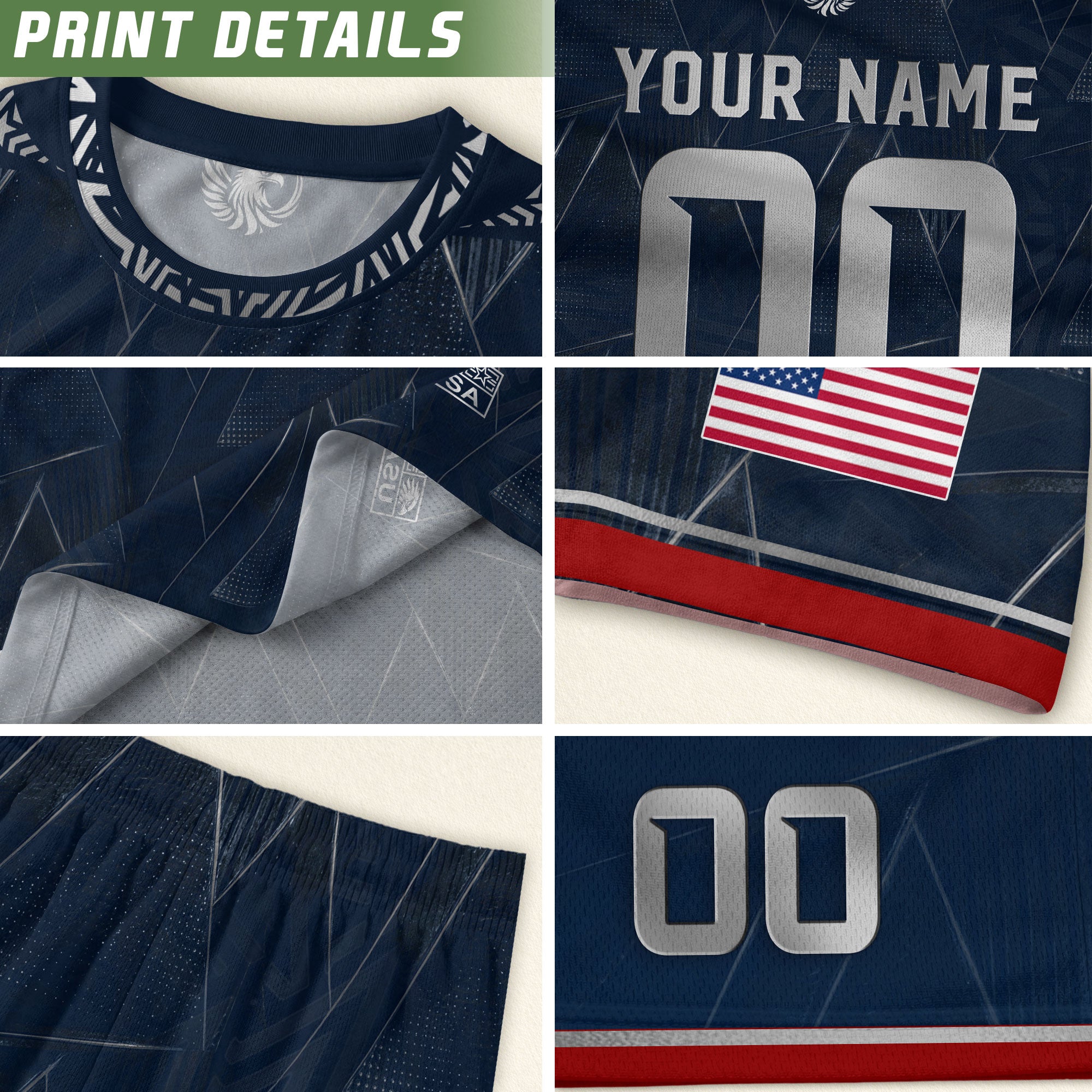 Personalized Patriotic USA Soccer Shirt Custom Adult Name Number Graphic Team Uniform