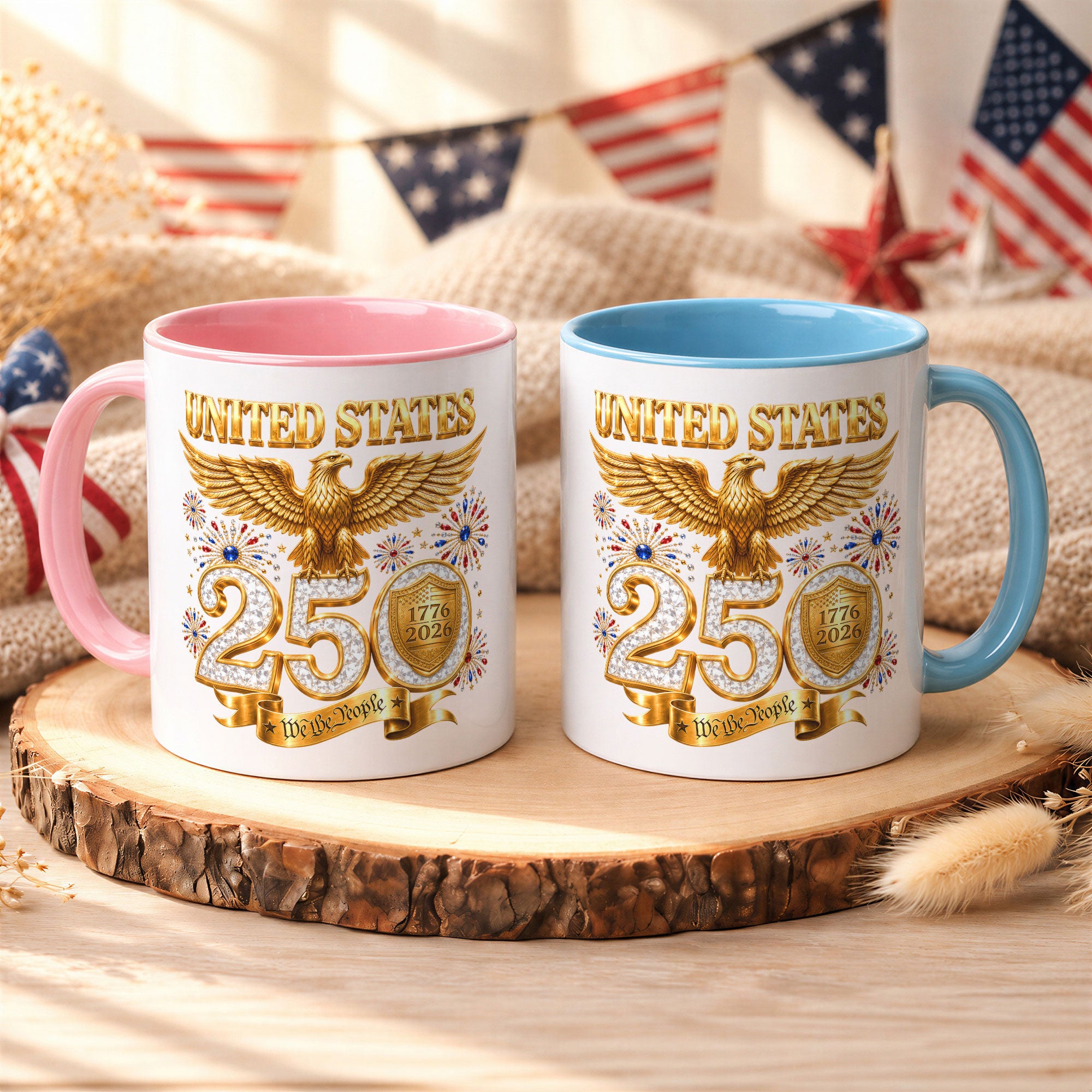 United States Proud Patriot Accent Mug - Epic Golden Eagle 1776 2026 Gift Cup