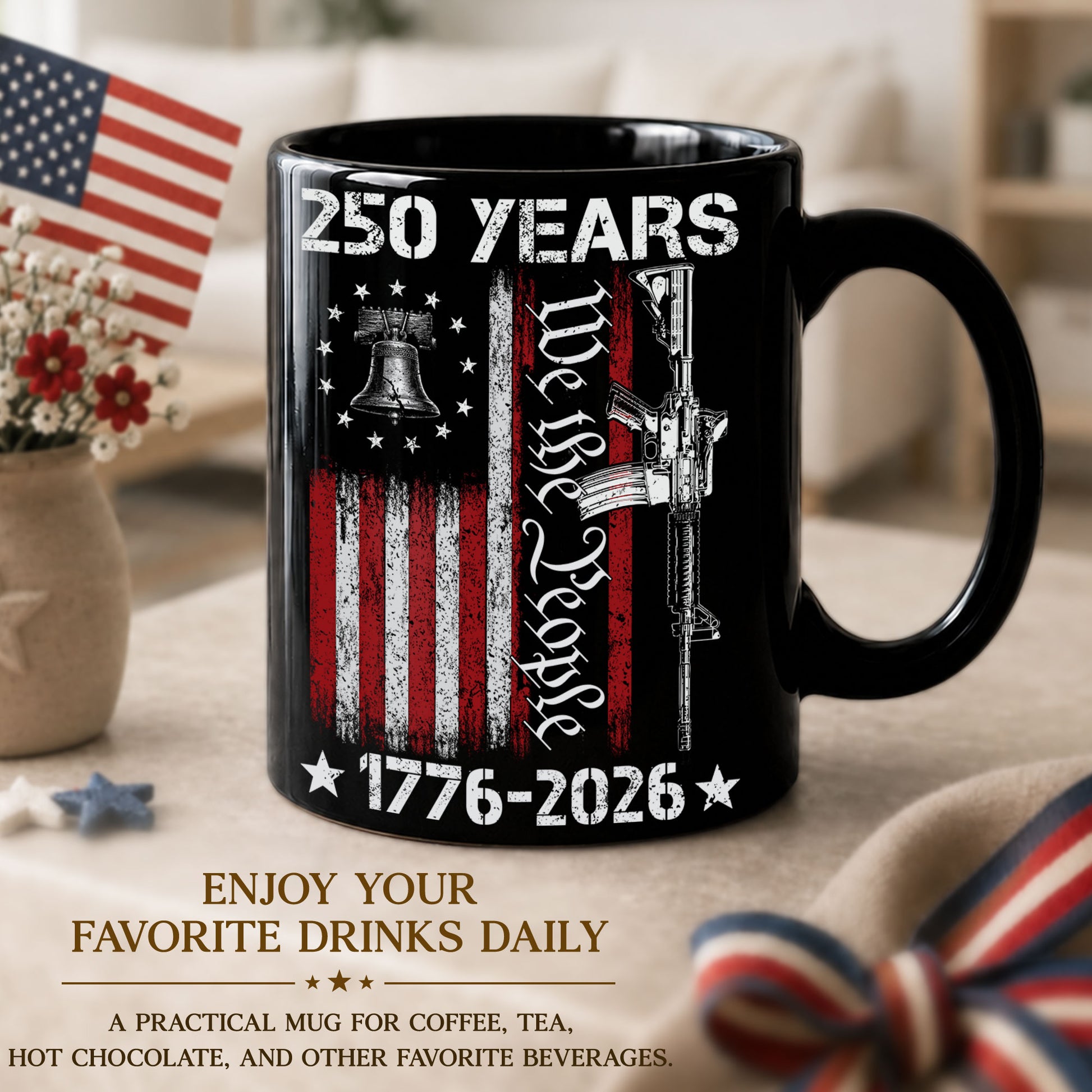 250 Years 1776 2026 Mug We The People Patriotic American Ceramic Cup Gift - Rust Field Wear