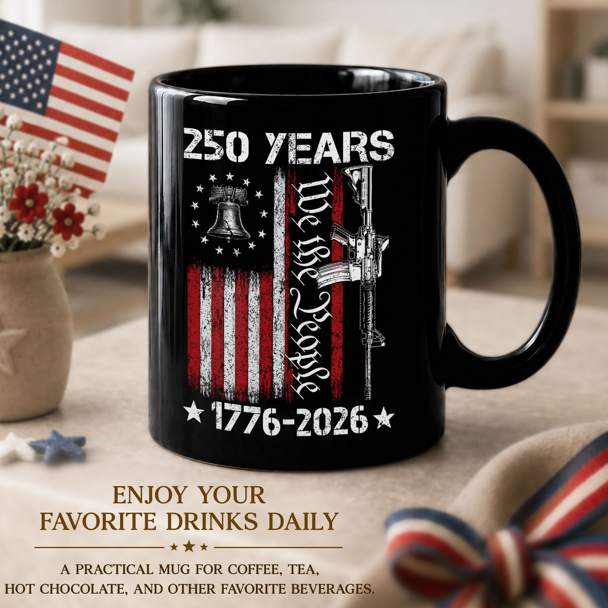 250 Years 1776 2026 Mug We The People Patriotic American Ceramic Cup Gift