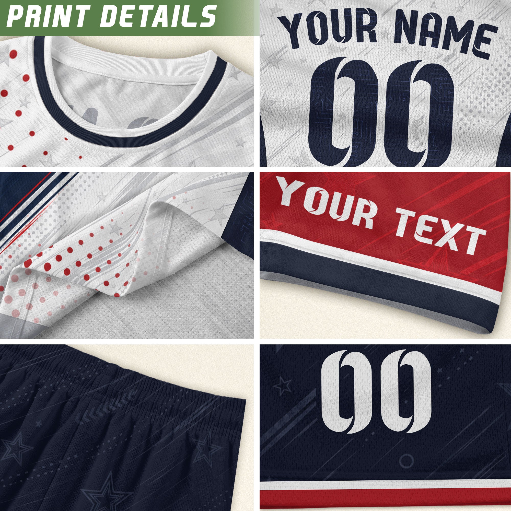 Custom Adult White Soccer Jersey - Personalized Name & Number USA Patriotic Sportswear