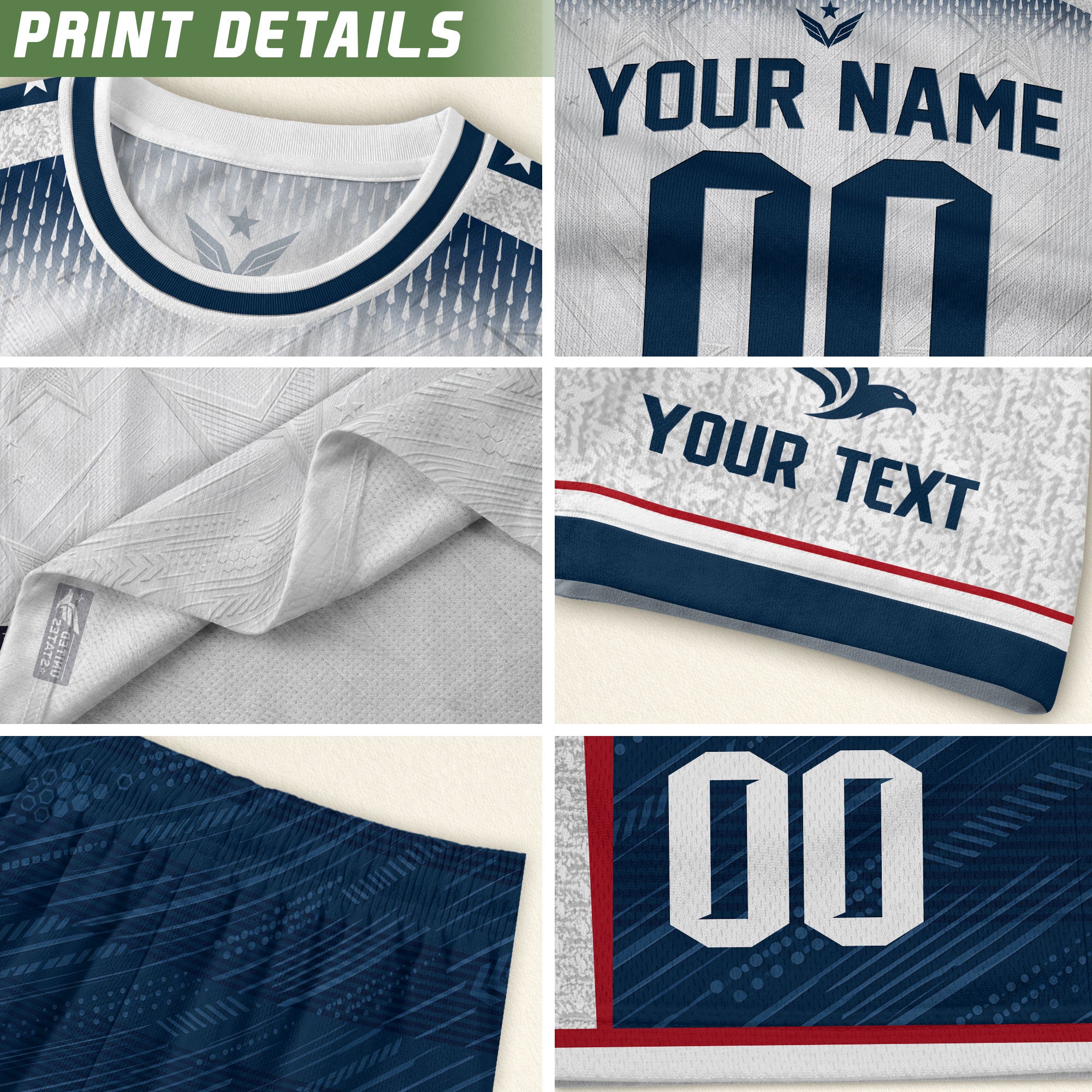 Personalized USA White Soccer Jersey - Custom Name & Number Patriotic Sports Gear