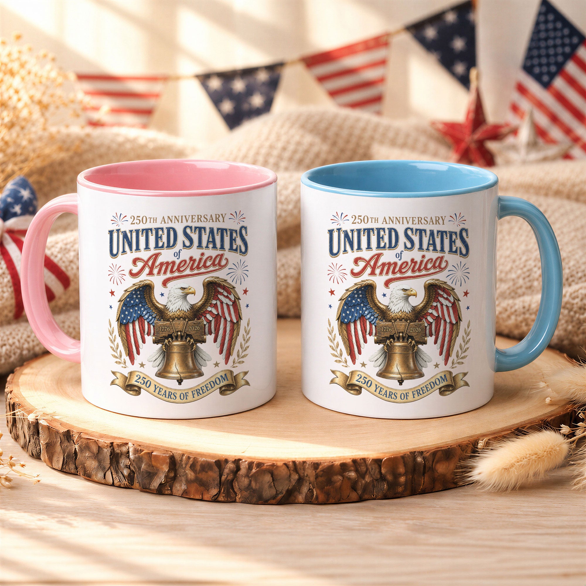 United States Accent Mug American Eagle Liberty Bell Patriotic 1776 2026 Cup