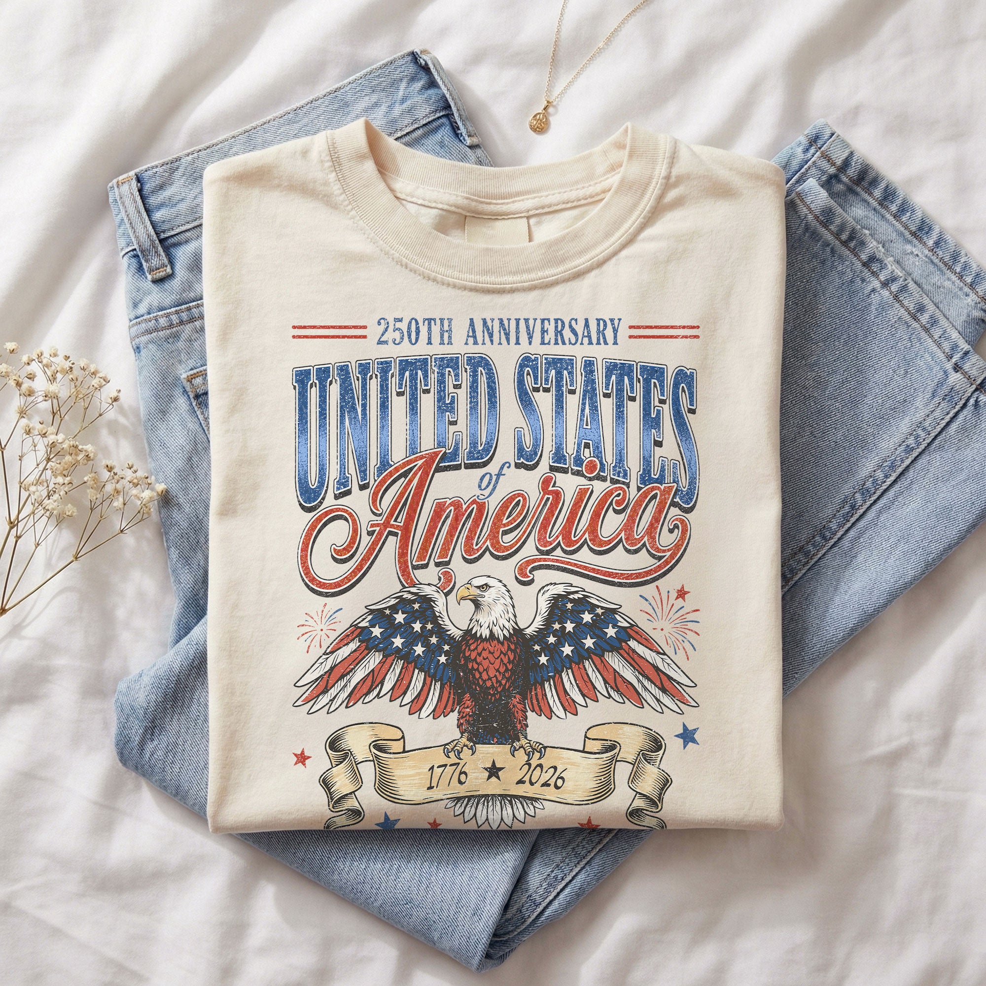 United States of America Shirt Vintage 1776 2026 Eagle 250th Anniversary Comfort Tee - Rust Field Wear