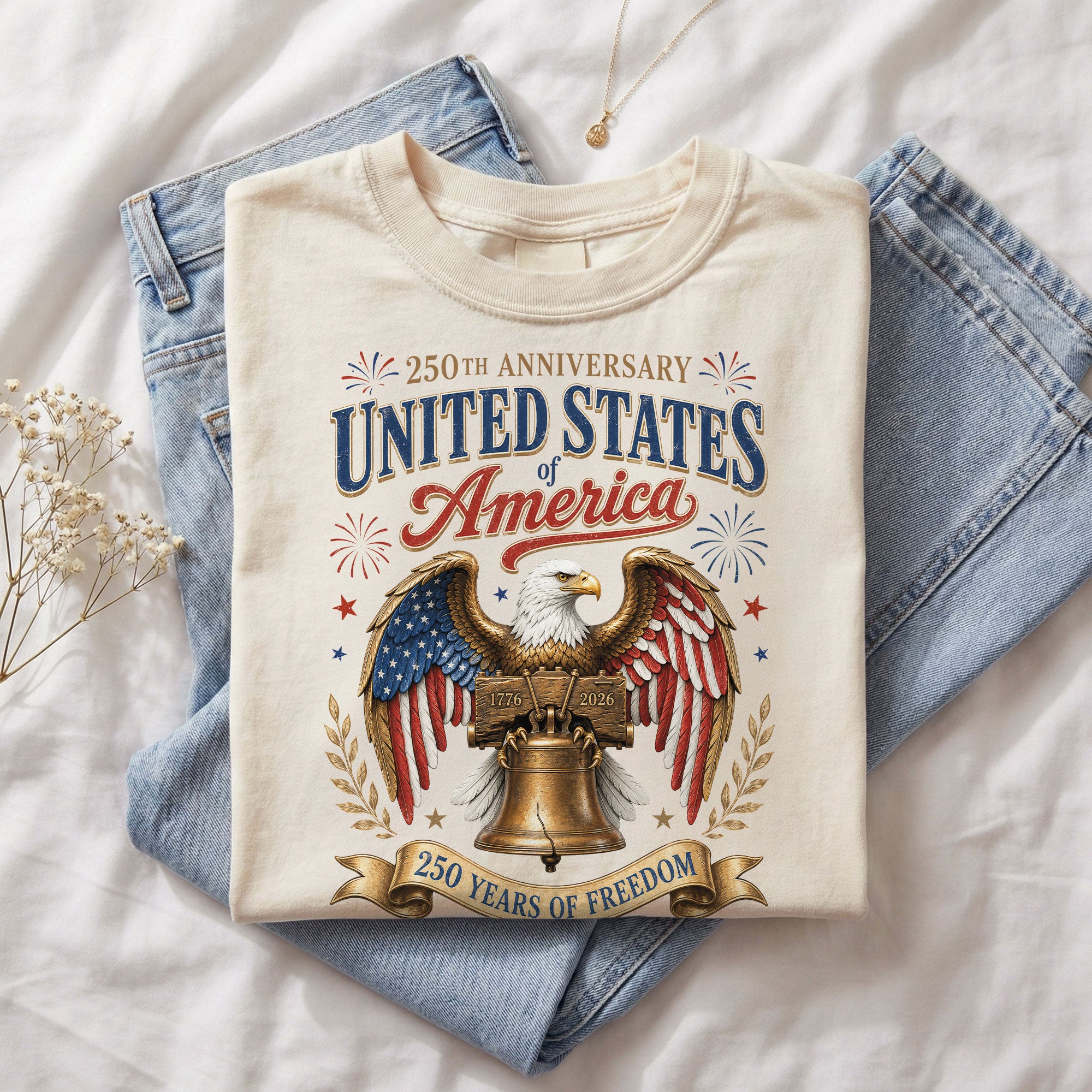 United States of America Shirt Liberty Bell Eagle 250th Anniversary Vintage Tee 1776 2026