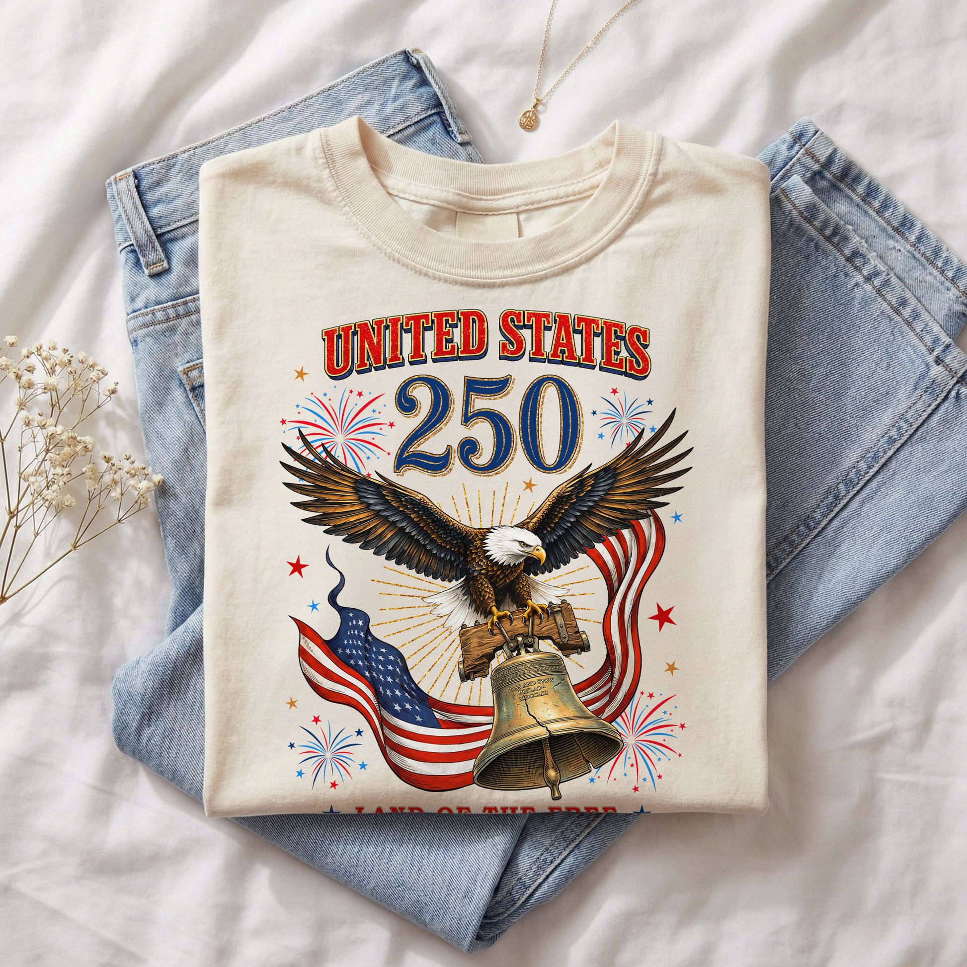 United States Eagle Shirt Liberty Bell 250 Years Celebration Comfort Vintage T-Shirt - Rust Field Wear