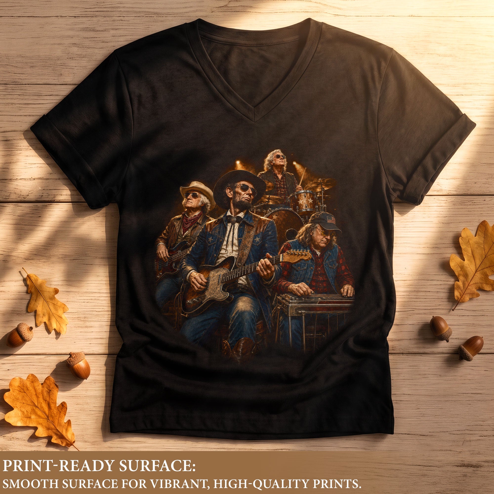 Presidential Country Band V-Neck Graphic T Shirt Patriotic Women's Casual Fashion Top