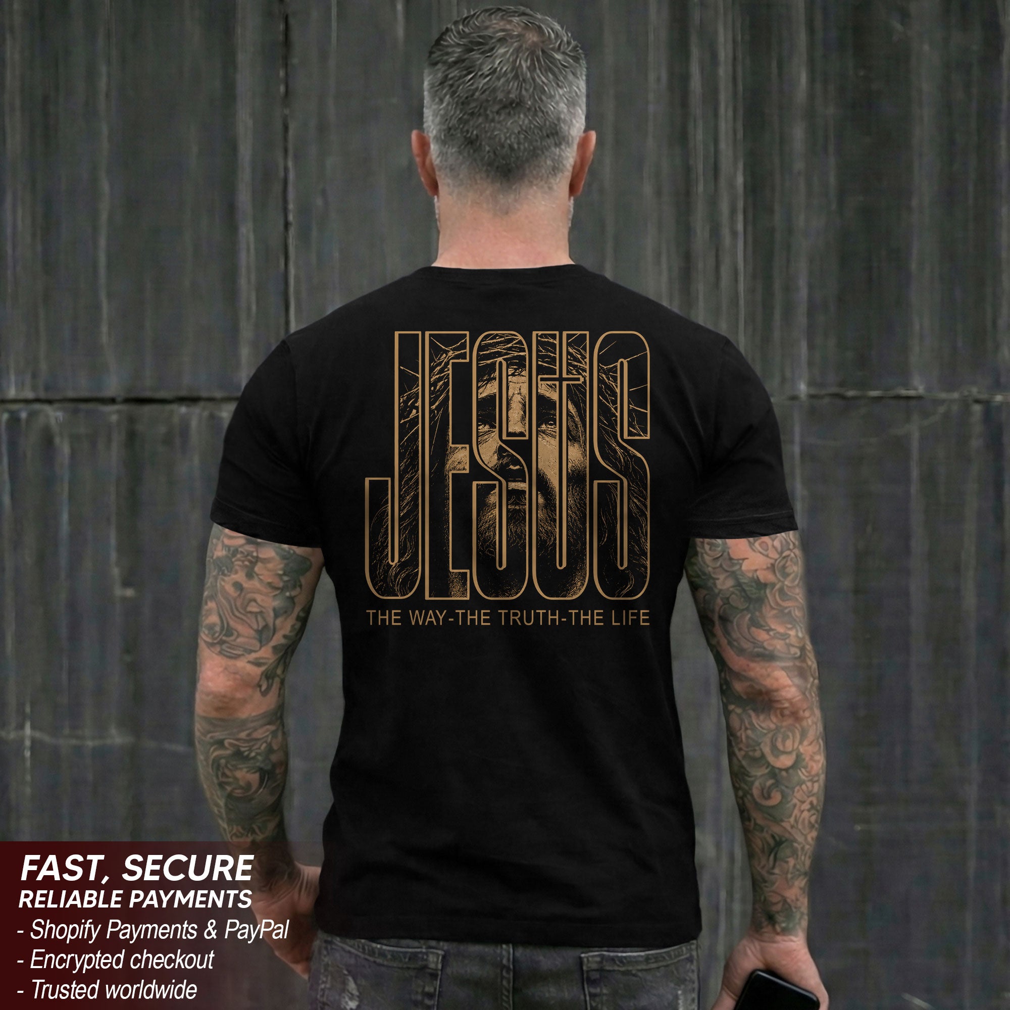 Jesus The Way The Truth The Life T Shirt Christian Portrait Crown Of Thorns Tee Top