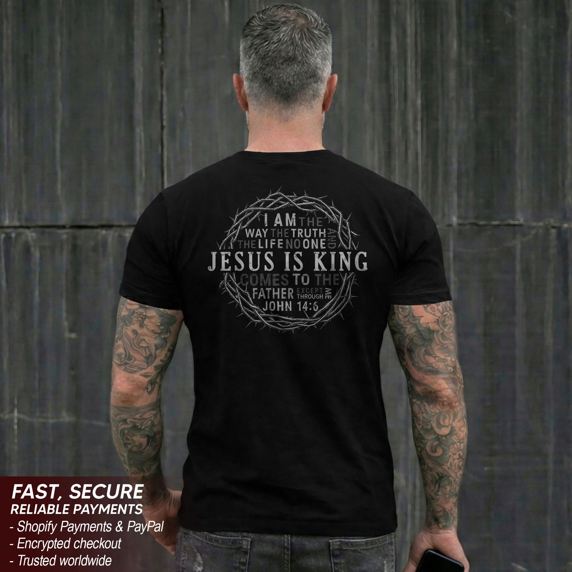 Jesus Is King T Shirt Christian John 14 6 Bible Verse Ring Of Thorns Religious Tee - Rust Field Wear