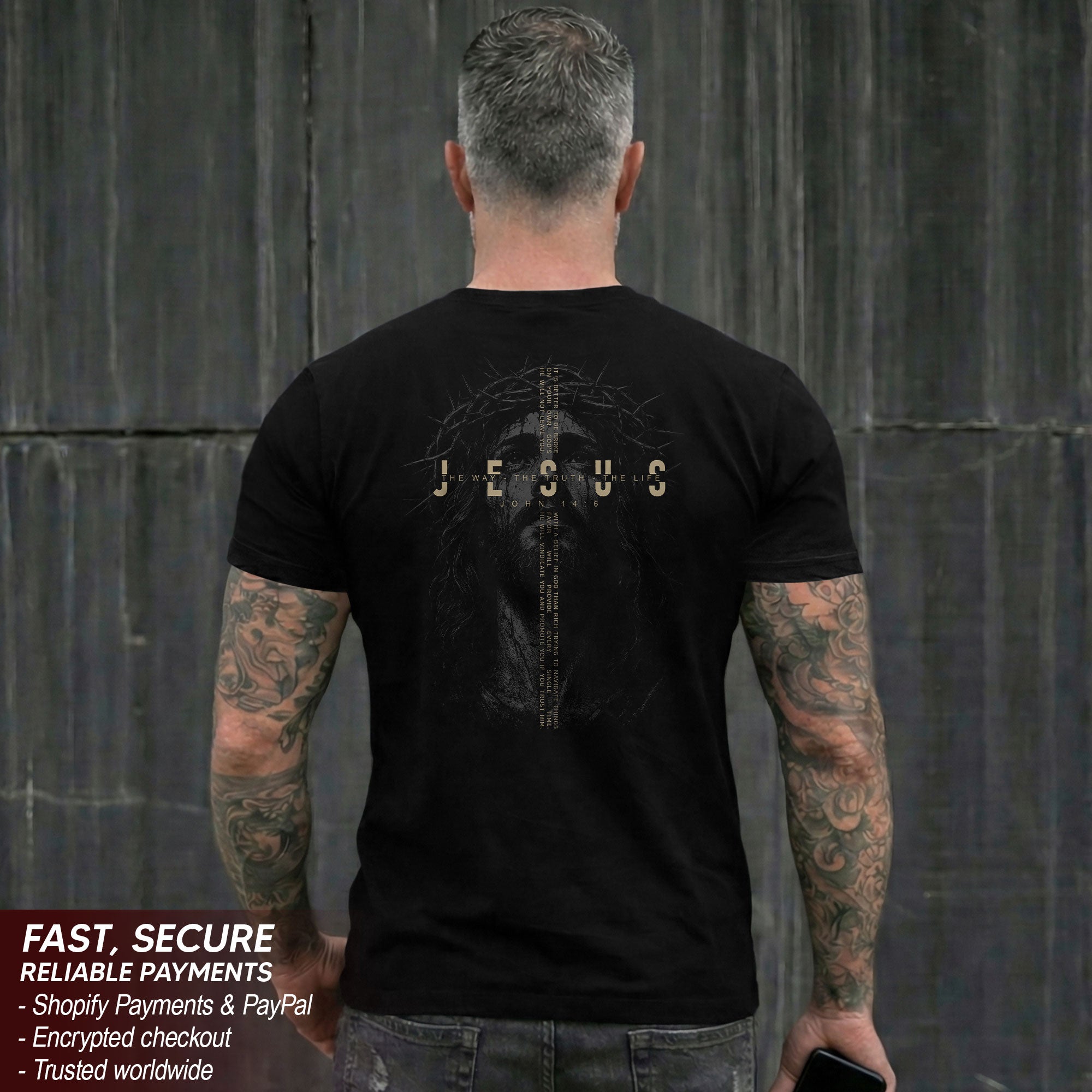 Jesus Crown Of Thorns John 14 6 Scripture Christian T Shirt Apparel Top Unisex Clothing - Rust Field Wear