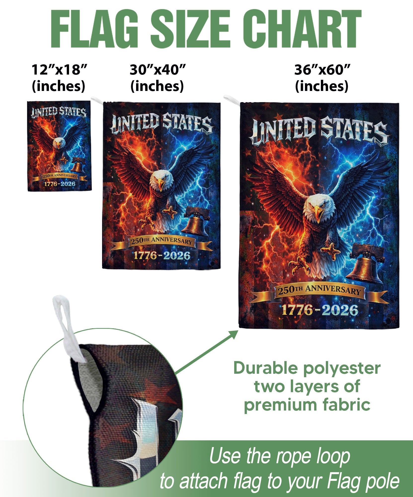 America 250th Anniversary House Flag - Statue of Liberty & Eagle 1776-2026, 250 Years Double Sided Outdoor Decor - Rust Field Wear