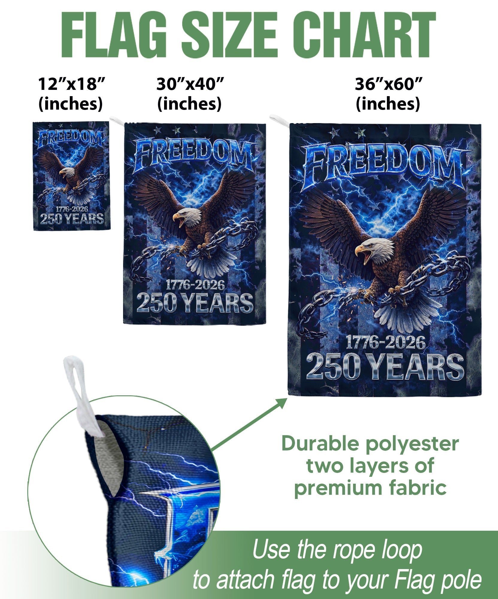 America 250th Anniversary Garden Flag - Patriotic Freedom Eagle 1776-2026, 250 Years Double Sided Outdoor Decor - Rust Field Wear