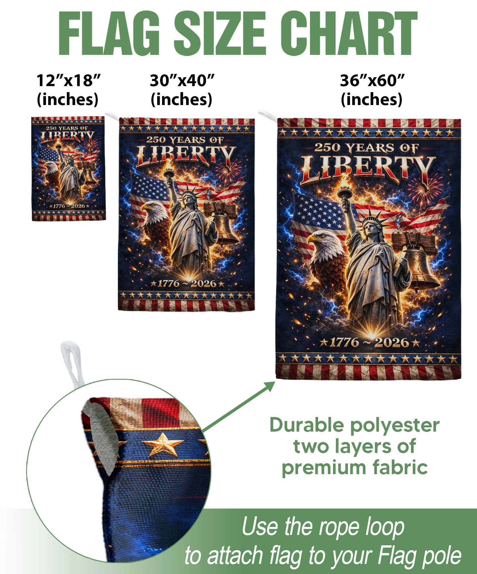 250 Years of Liberty House Flag 1776-2026 – One Nation Under God Christian Values Double Sided Patriotic Flag