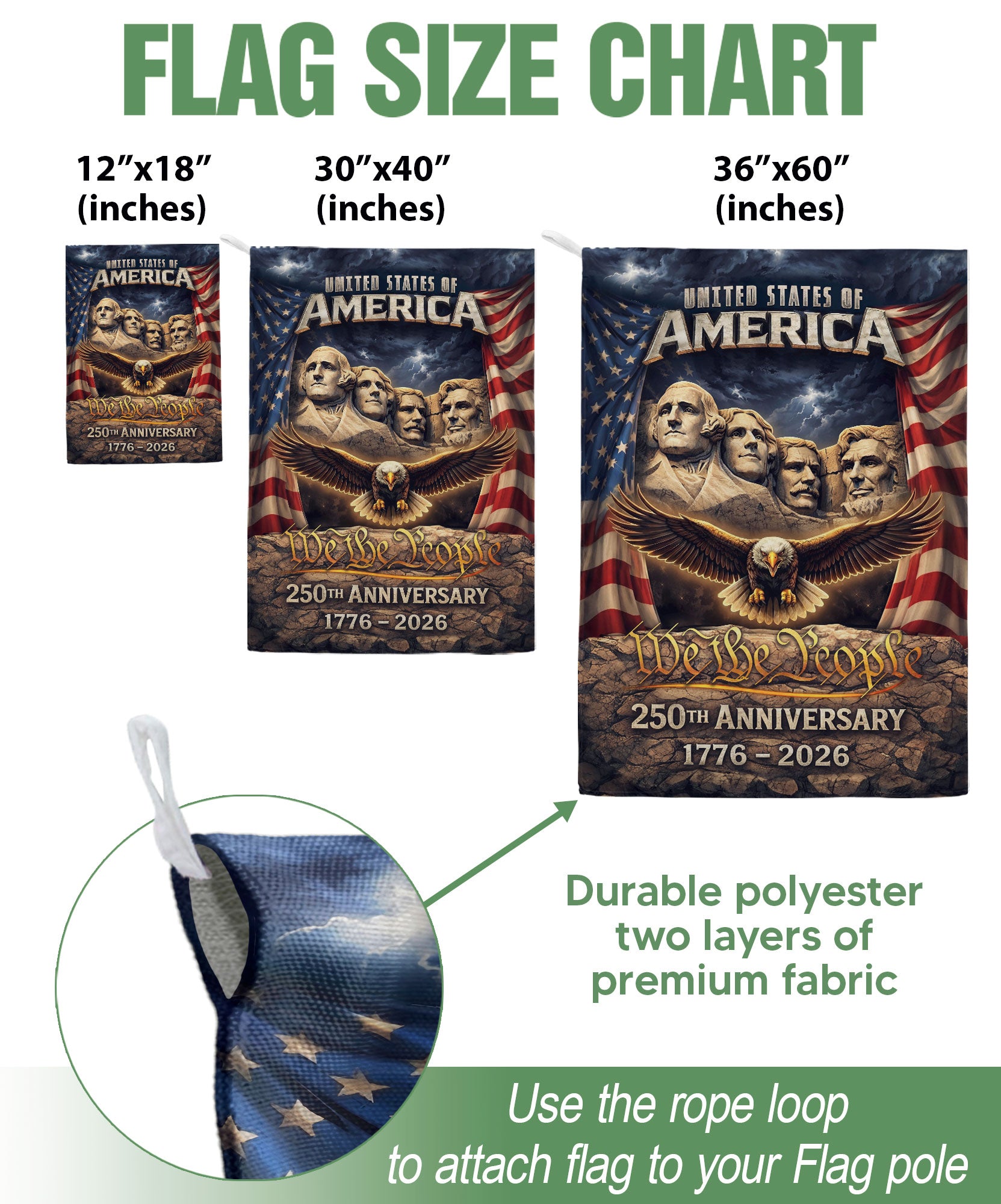 USA 250th Anniversary House Flag 1776-2026, American Flag 250 Year Anniversary, Patriotic Outdoor Yard Decoration