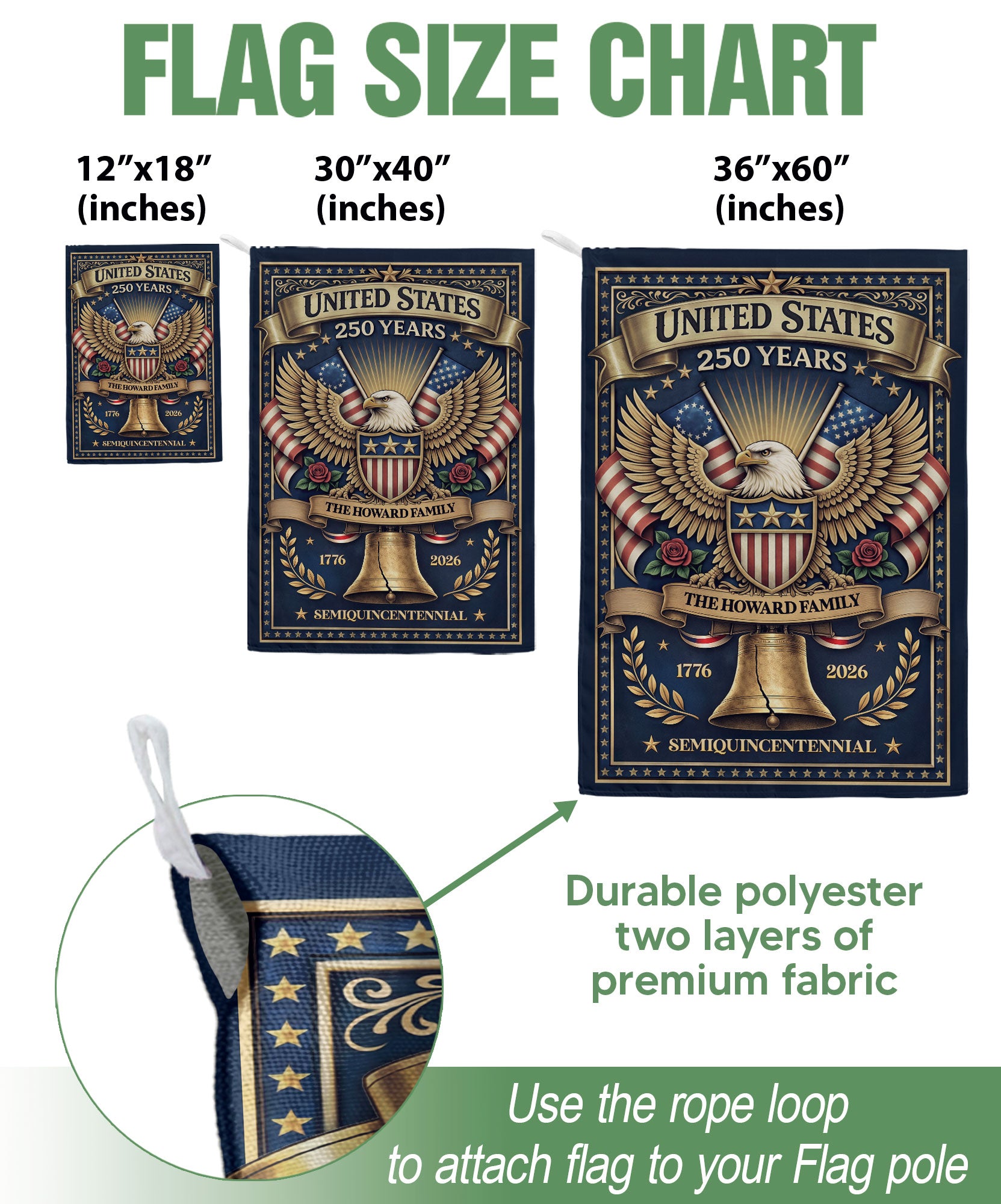 United States 250 Years Eagle Garden Flag Custom Family Name Patriotic Outdoor Decor