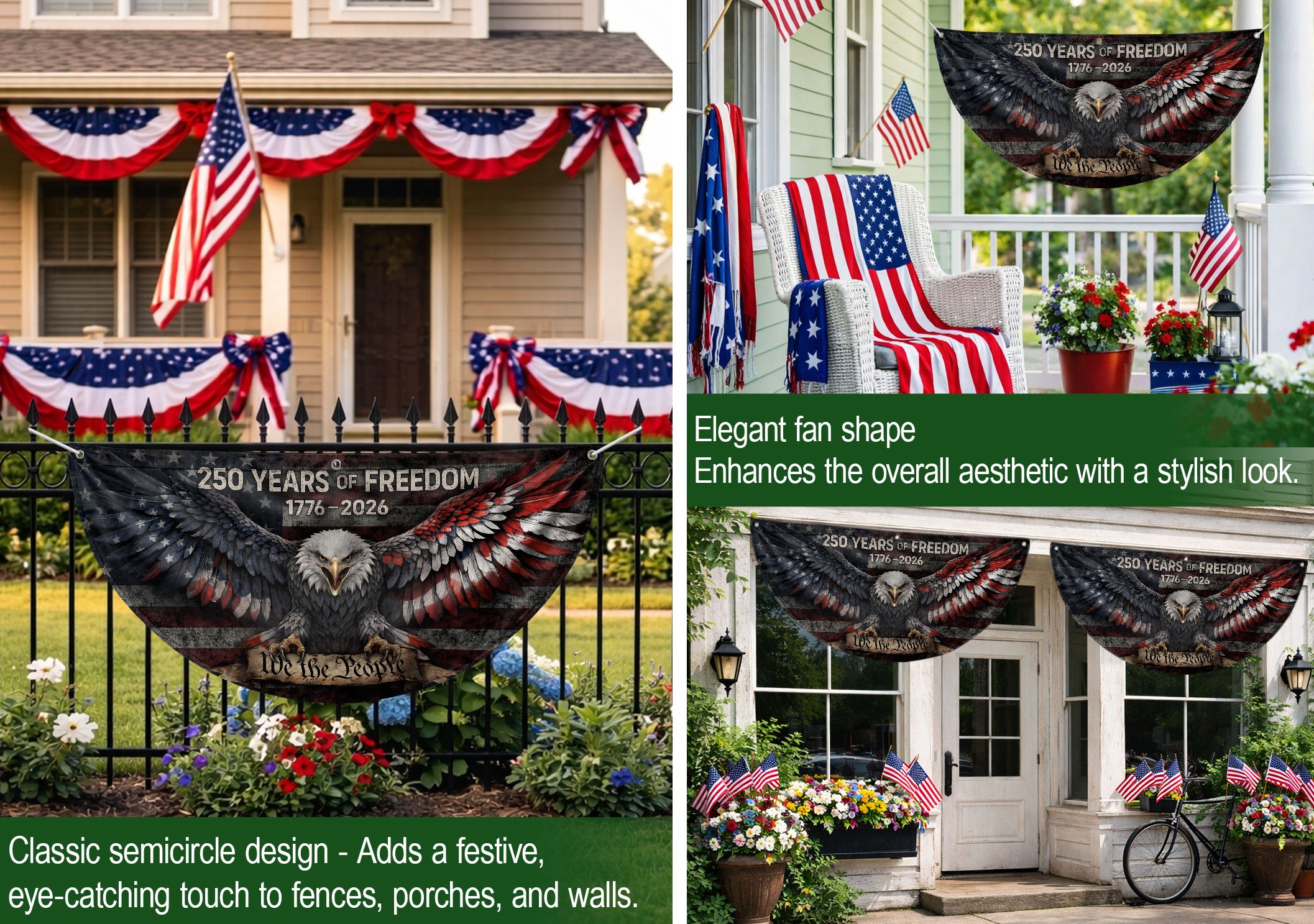 TEST BUNDLE - Fence Flag USA 250th Anniversary 1776–2026, American Eagle Patriotic Outdoor Banner, 250 Years of Freedom Flag (Copy)