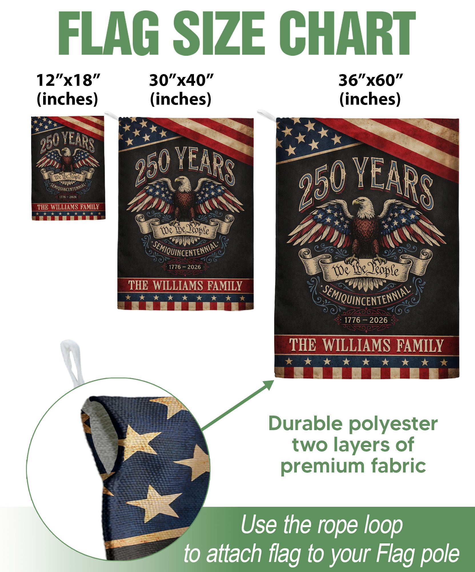 Personalized USA Heritage Garden Flag – 250-Year Tribute Featuring Eagle & “We The People” (1776–2026)
