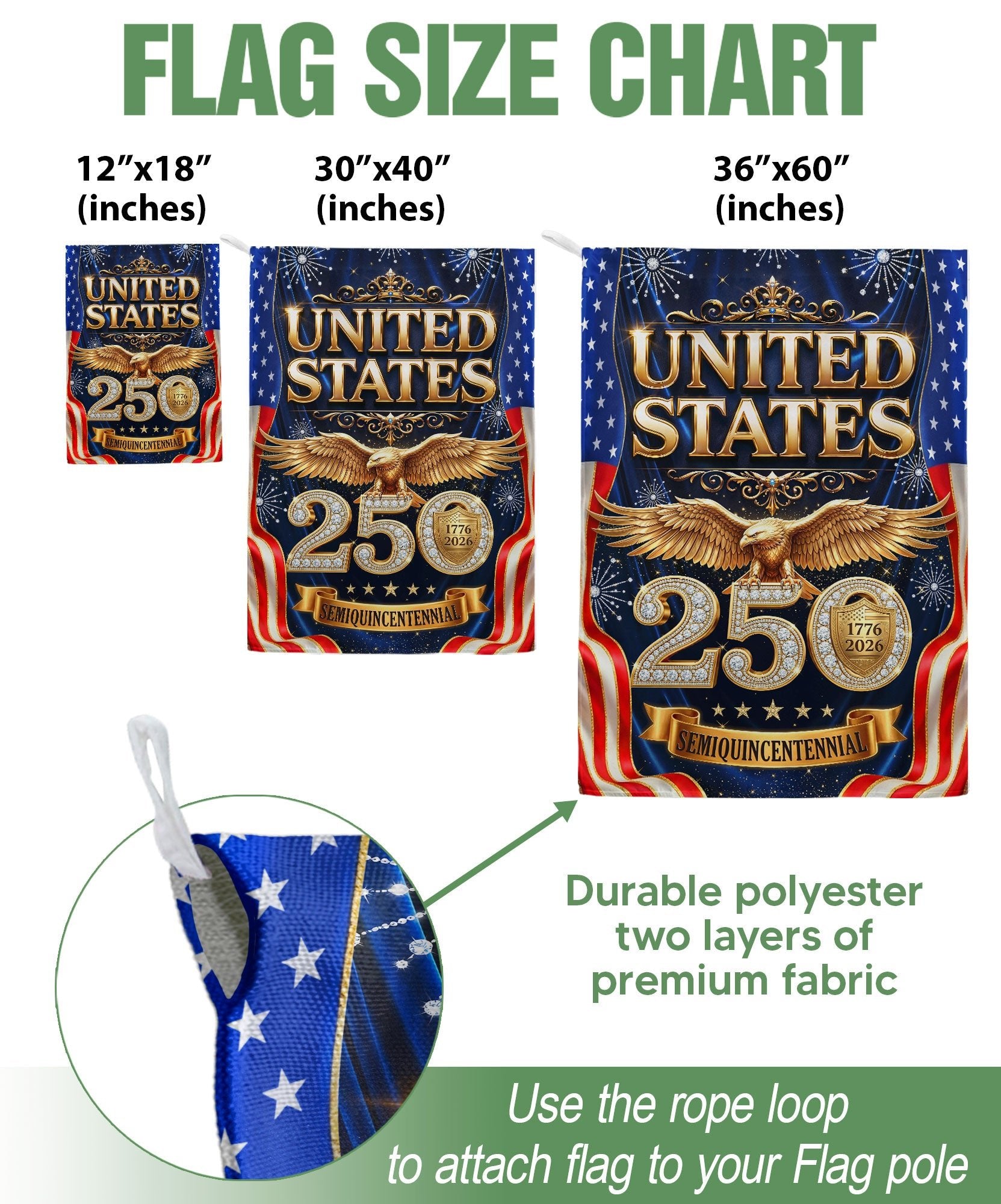 USA 250th Anniversary Garden Flag - Golden Eagle & Diamonds Patriotic Decor 1776-2026 - Rust Field Wear