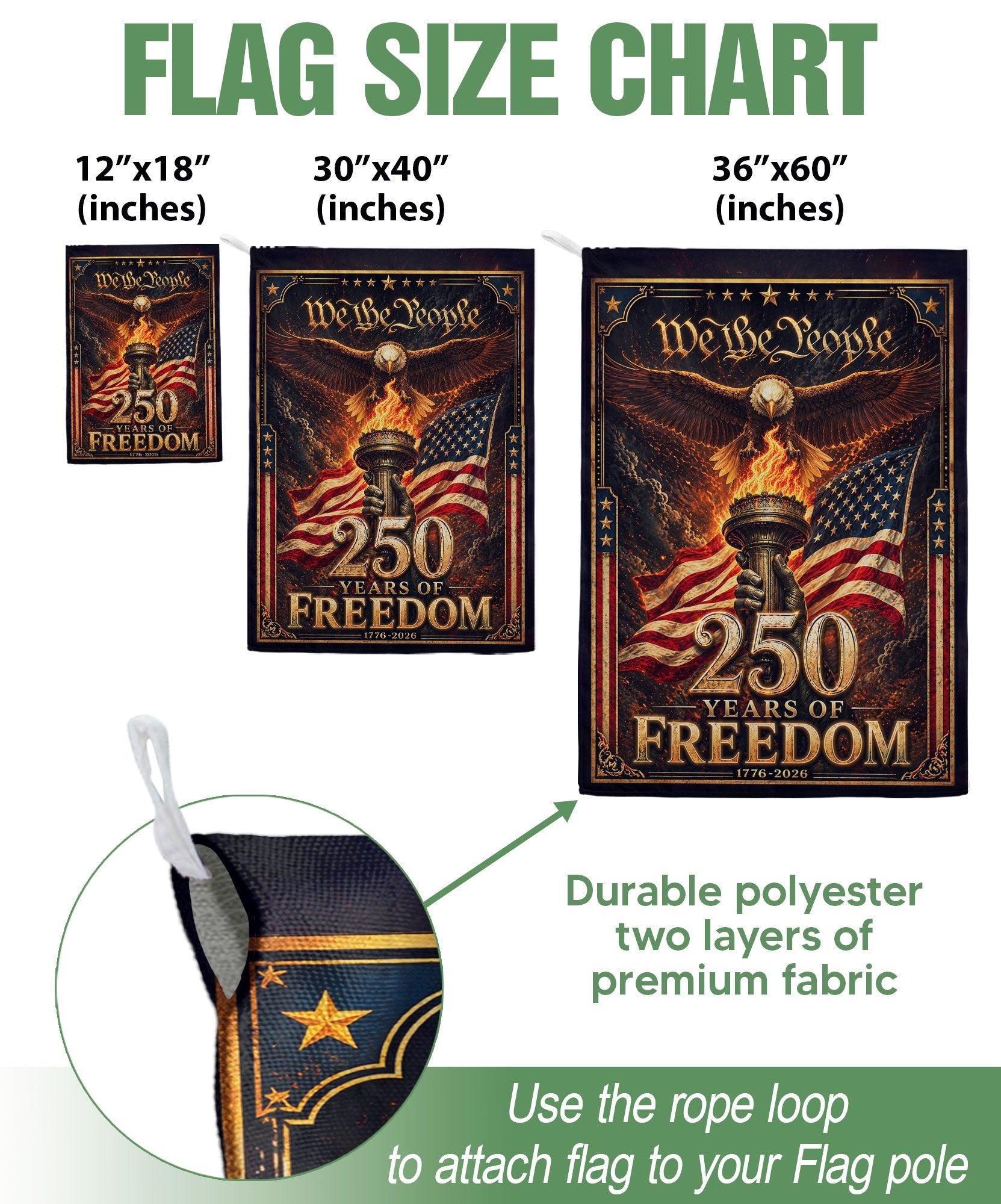 USA 250th Anniversary Garden Flag - Majestic Eagle & Liberty Torch Outdoor Yard Banner - Rust Field Wear