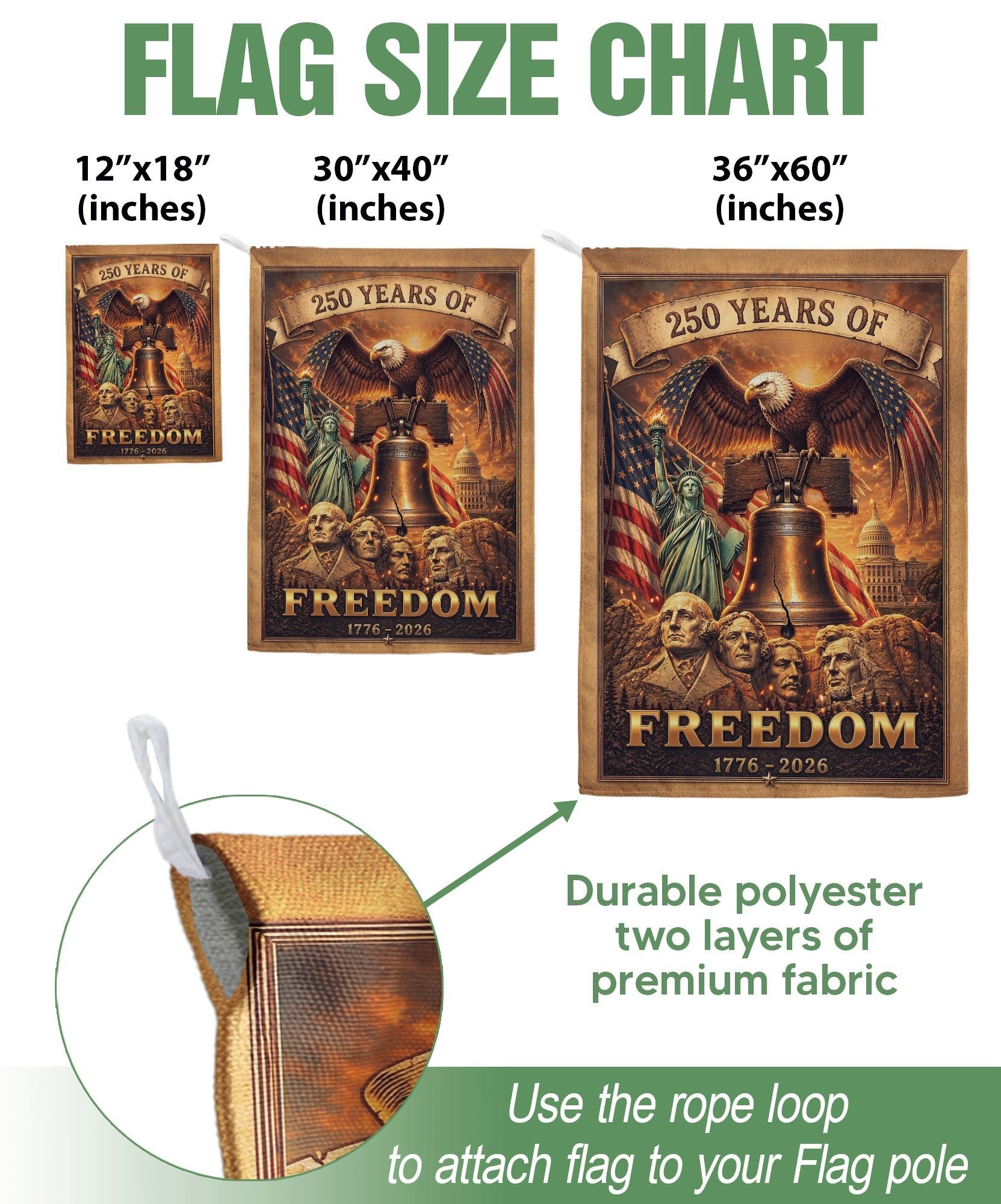 250th Anniversary Garden Flag - United States 1776-2026 Historic Icons Yard Decor - Rust Field Wear