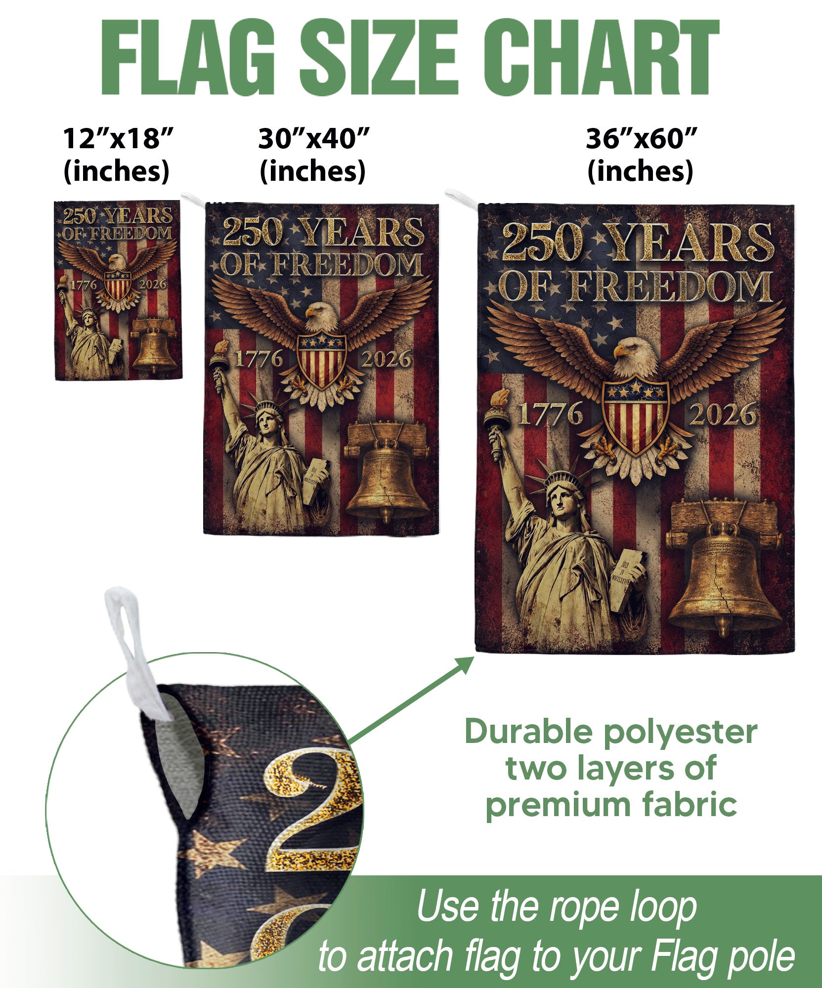 250th Anniversary United States Garden Flag - Patriotic Eagle Shield Home Decor 2026