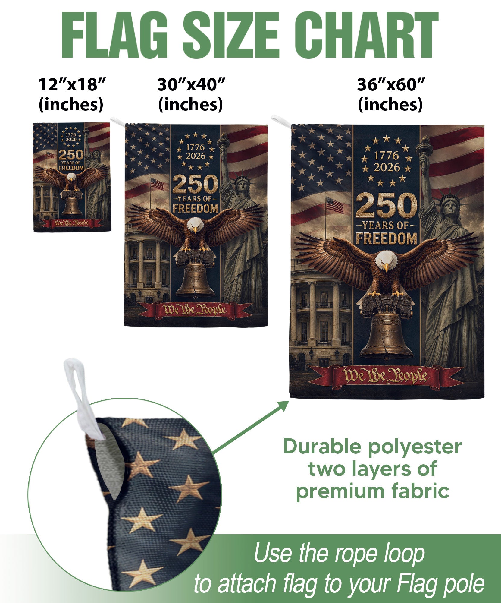 USA 250 Years of Freedom House Flag - Majestic Eagle & Liberty Icons Patriotic Banner