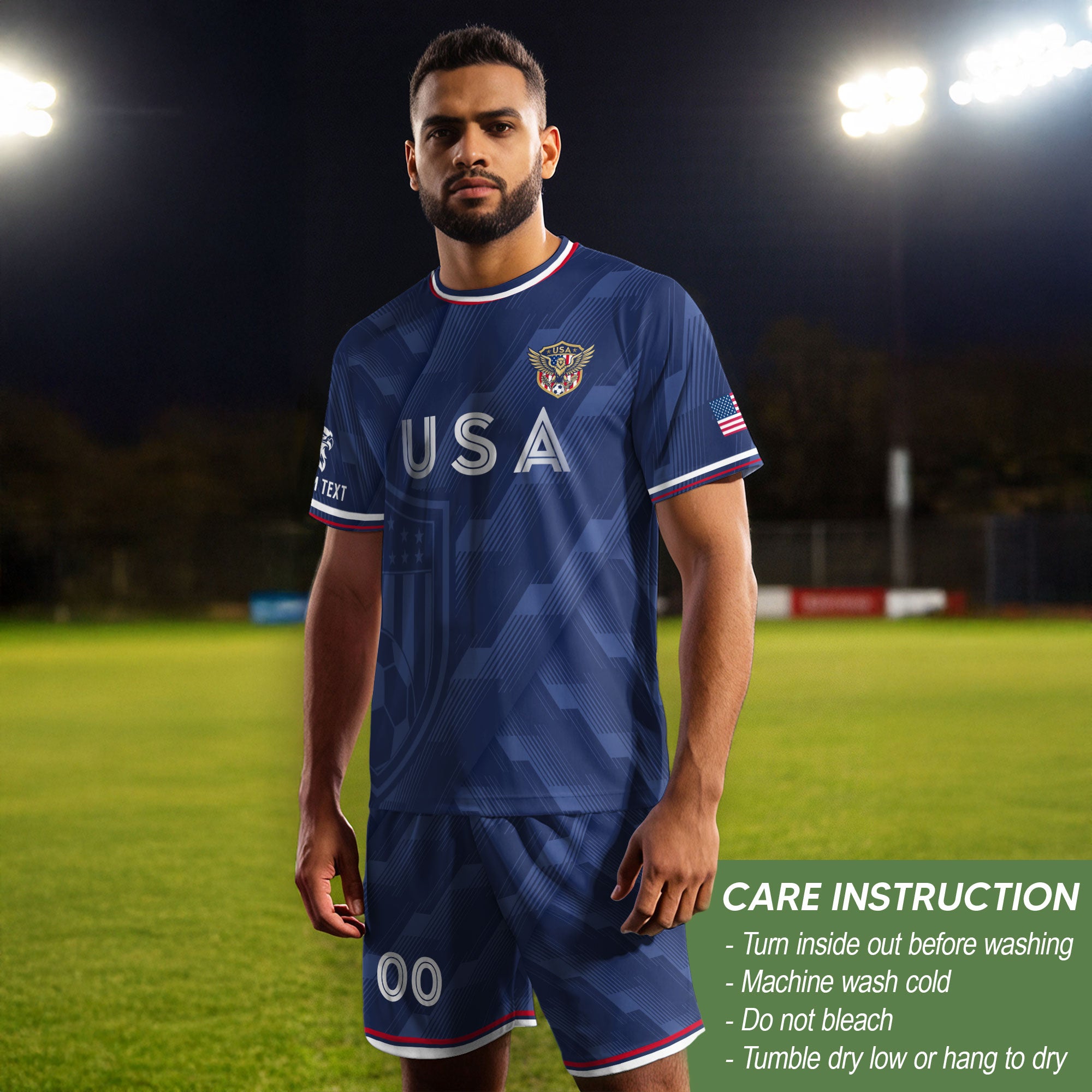USA Soccer Jersey Style Adult Shirts Custom Name Number Personalized Athletic Top
