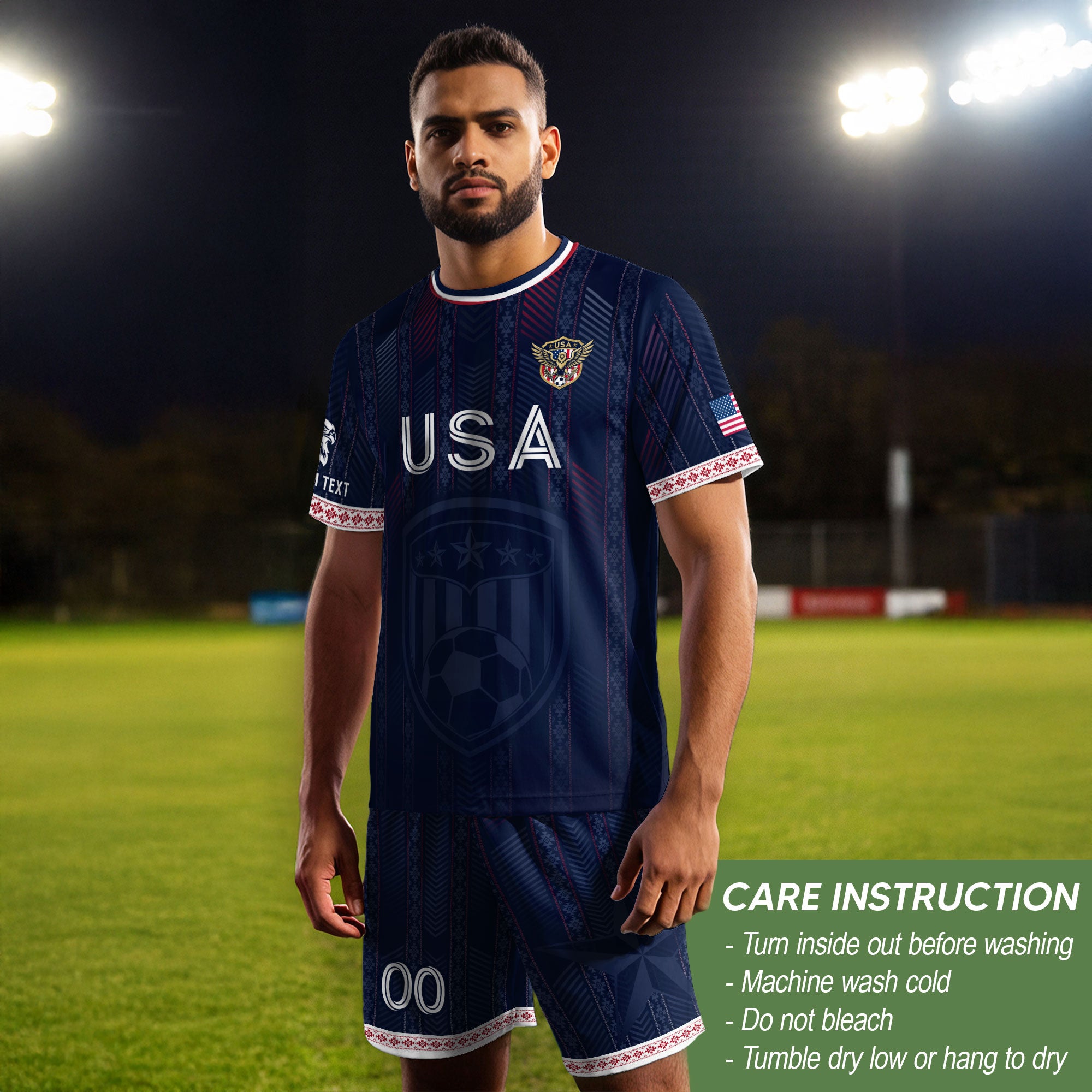 Men Athletic Sport T Shirt Outfits Personalized Custom Name USA Soccer Jersey