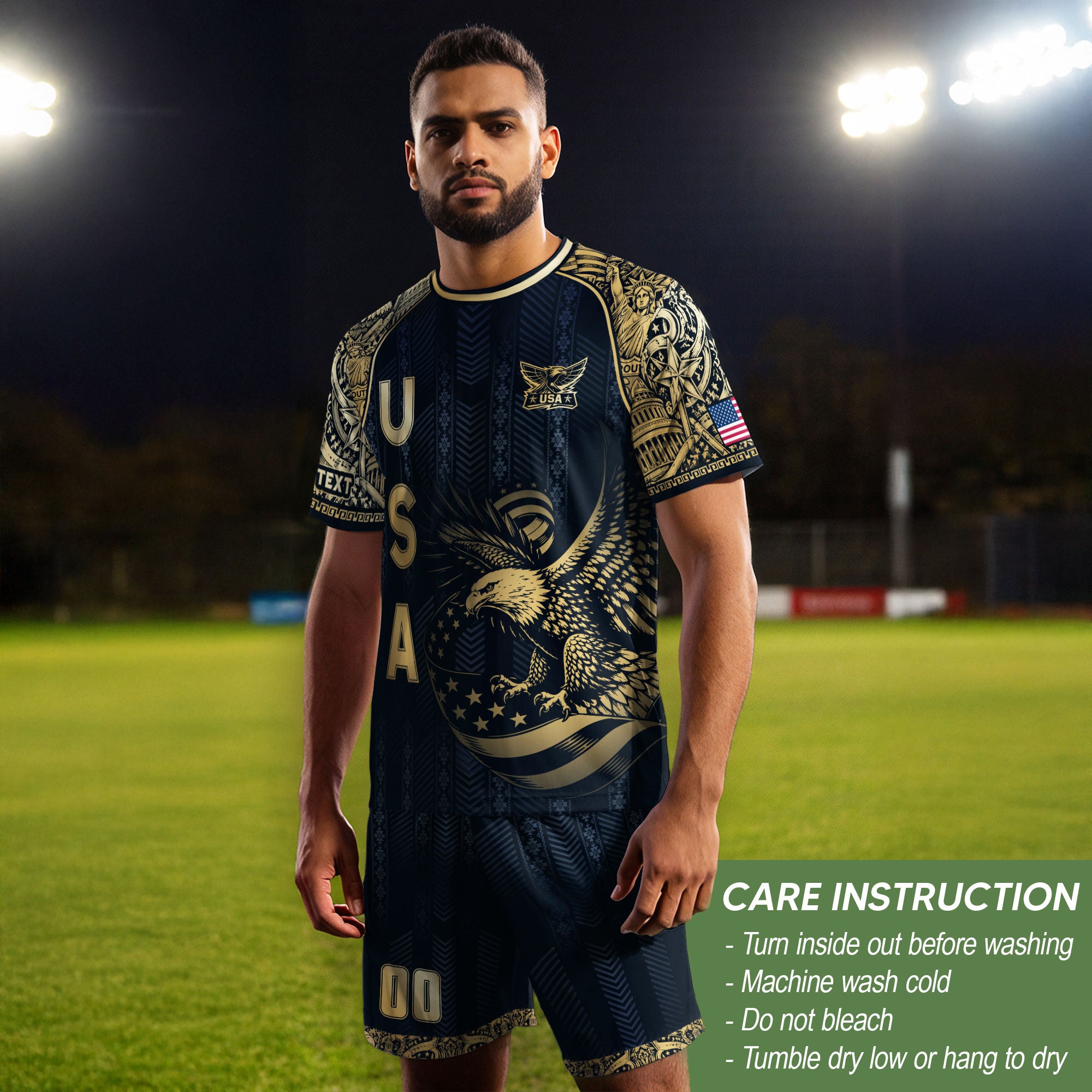 USA Eagle Soccer Jersey Style Adult Shirts Custom Name Number Personalized Activewear