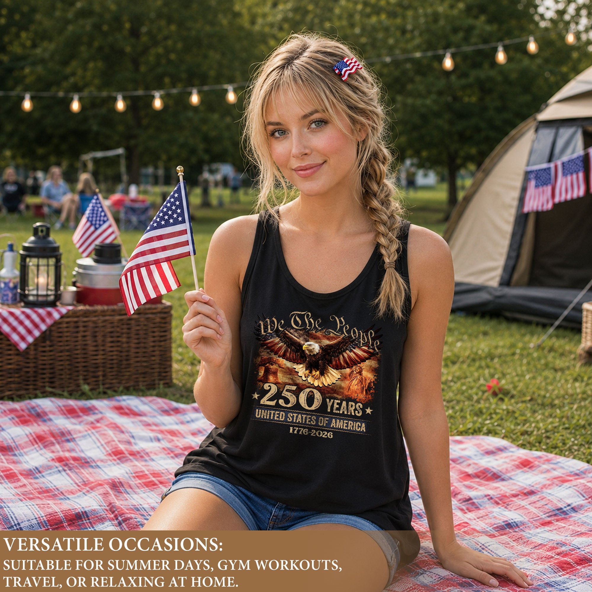 We the People 250 Years Eagle Tank Top | United States 1776-2026 Women Shirt