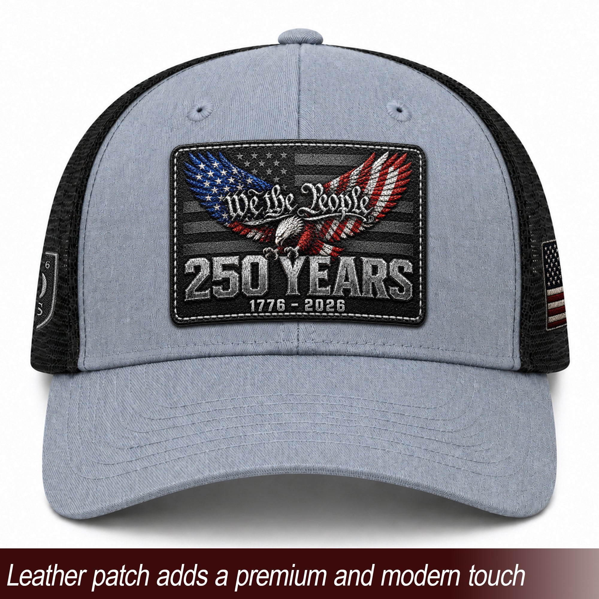 We The People 250 Years Hat - US Patriotic 1776-2026 American Flag Mesh Trucker Cap