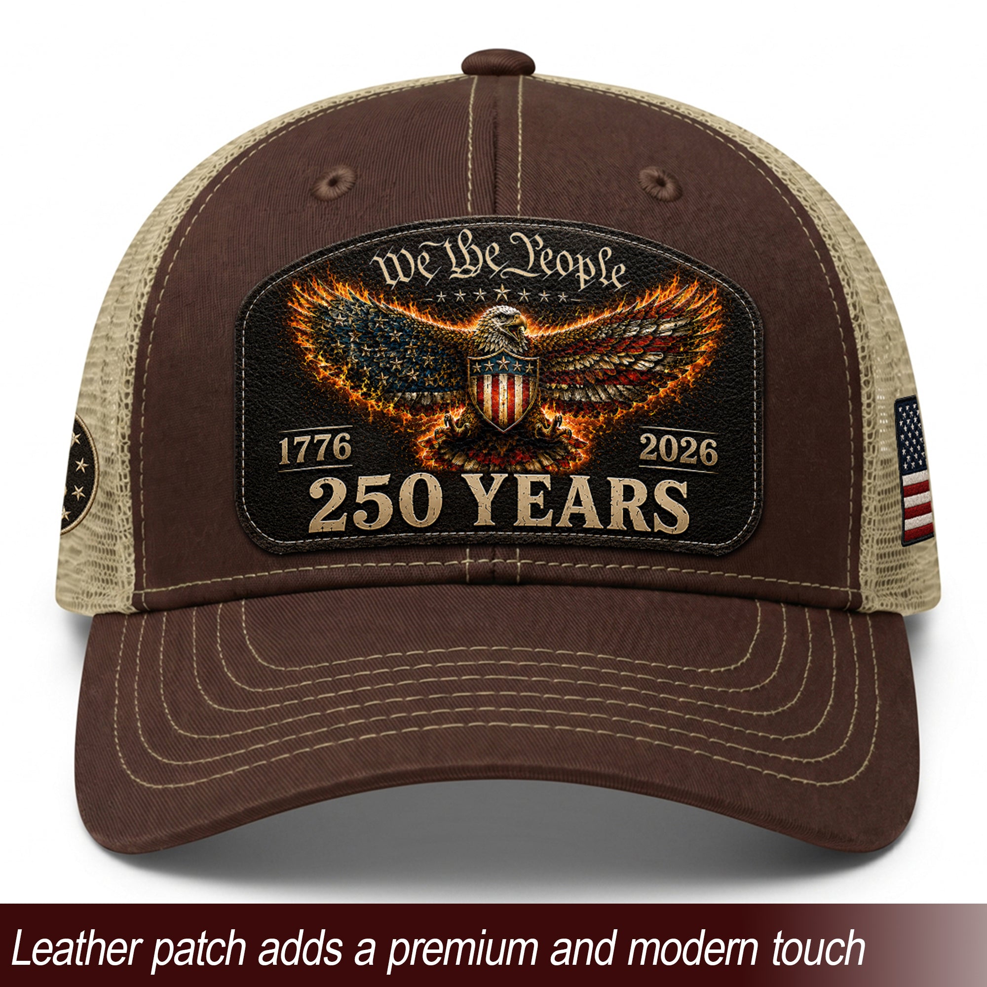 We The People 250 Years Trucker Hat - Patriotic 1776-2026 American Flag Eagle Cap