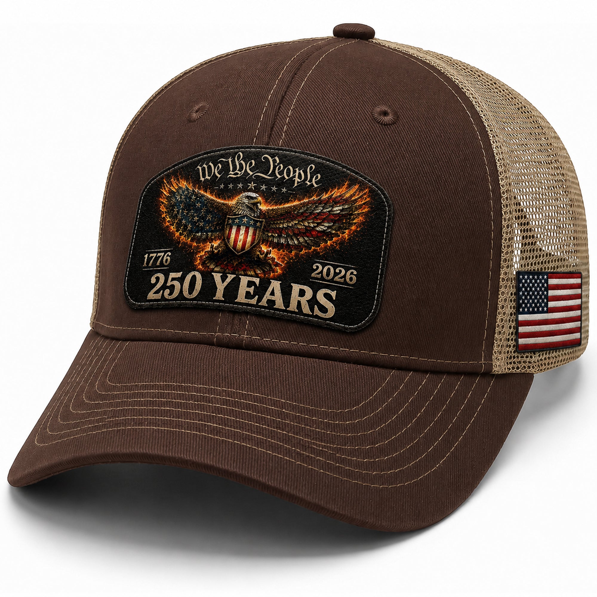 We The People 250 Years Trucker Hat - Patriotic 1776-2026 American Flag Eagle Cap