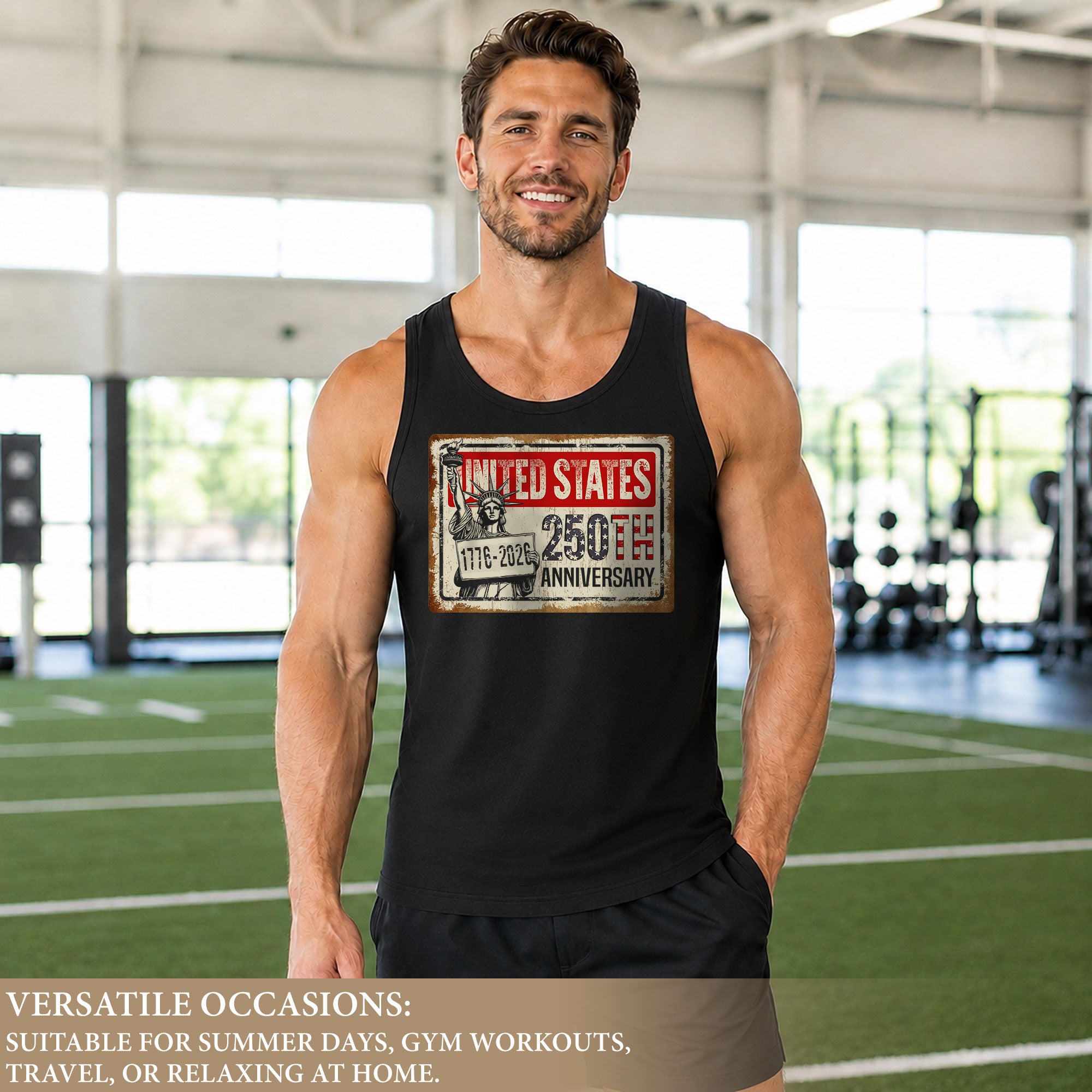 Tank Top Men Statue Of Liberty 1776-2026 United States 250th Anniversary Patriotic Vest