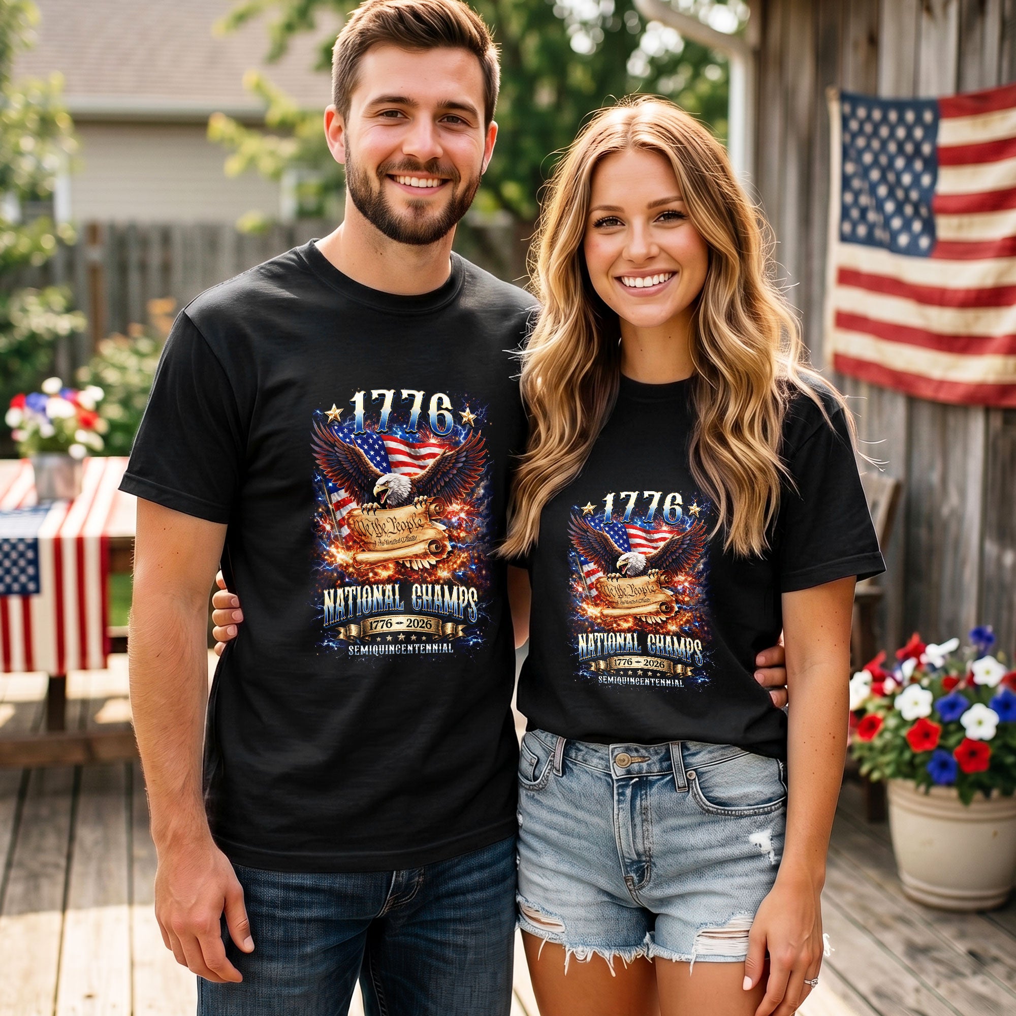 1776 National Champs Shirt We The People Eagle Graphic Tee Patriotic 1776-2026 T-Shirt