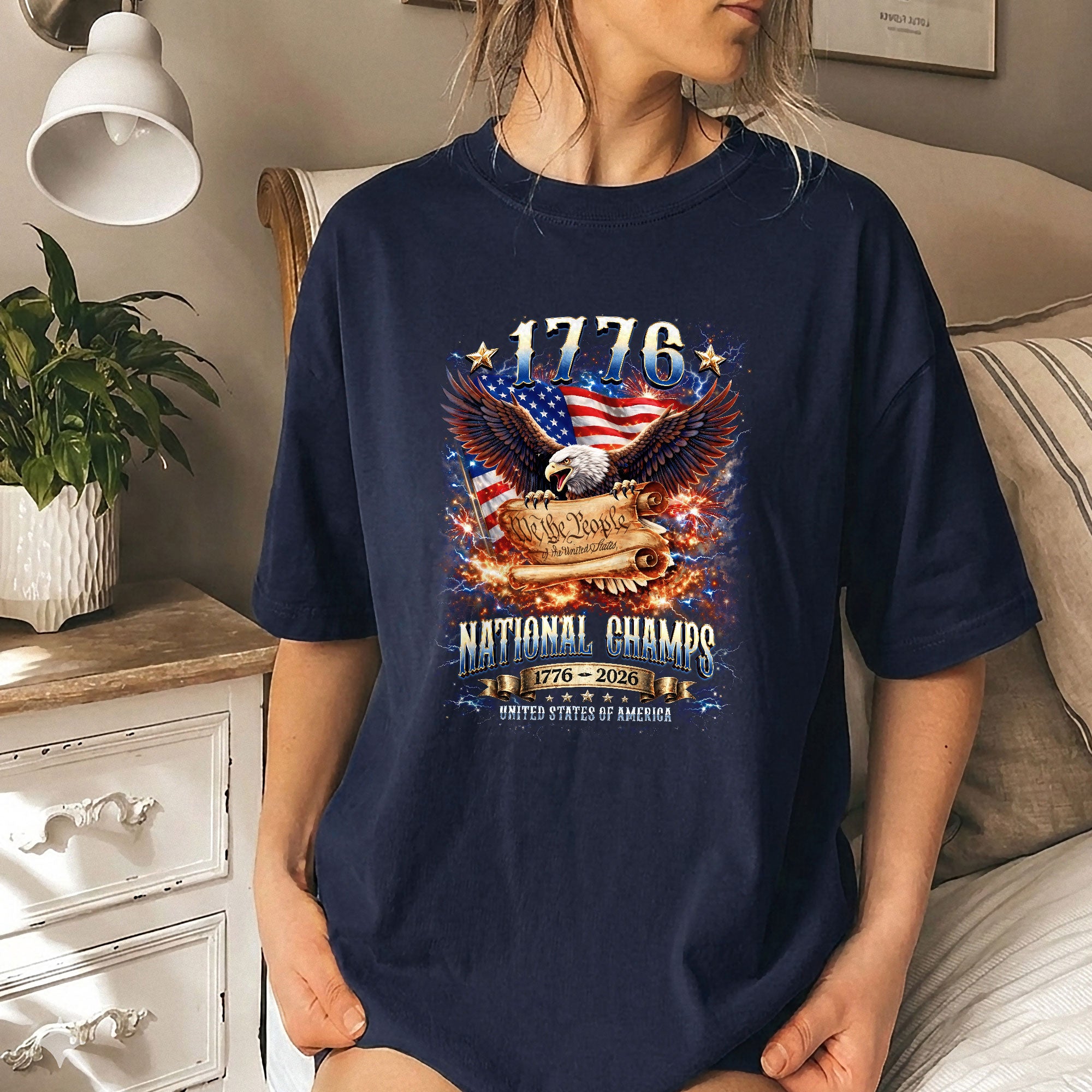 1776 National Champs Shirt We The People Eagle Graphic Tee Patriotic 1776-2026 T-Shirt