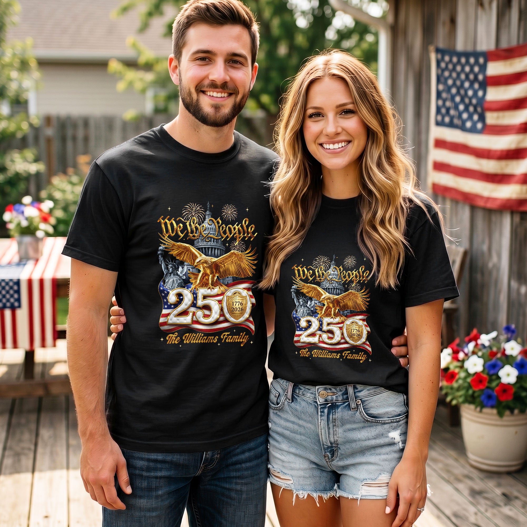 We The People Heritage Apparel Customized Custom Family Name United States Shirts