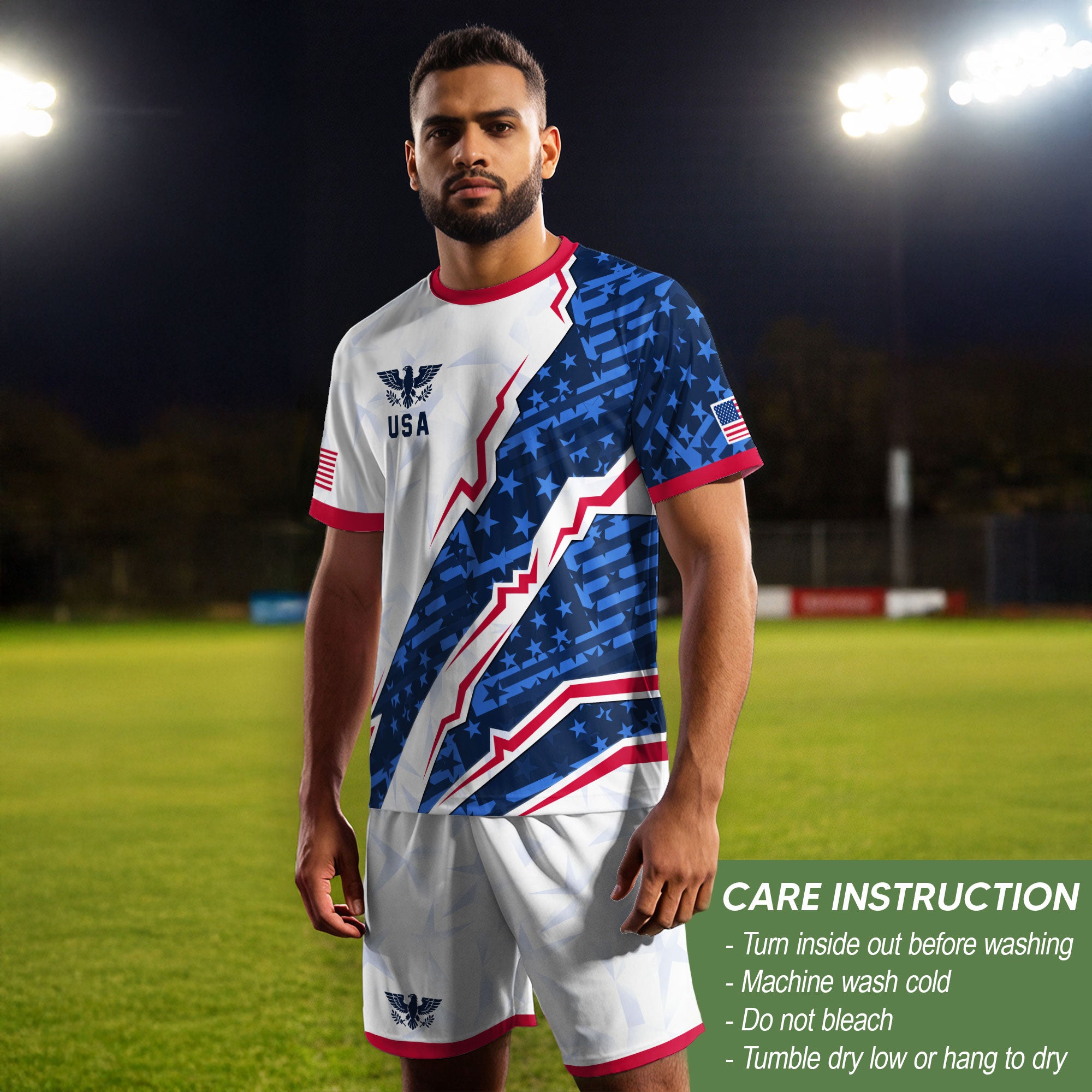 USA Eagle Soccer Jersey Adult American Pride Patriotic Soccer Fan Graphic Shirt