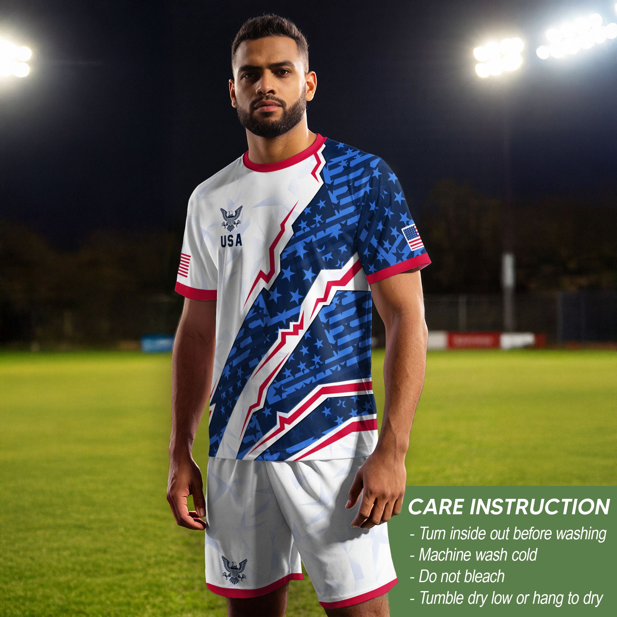 USA Eagle Soccer Jersey Adult American Pride Patriotic Soccer Fan Graphic Shirt