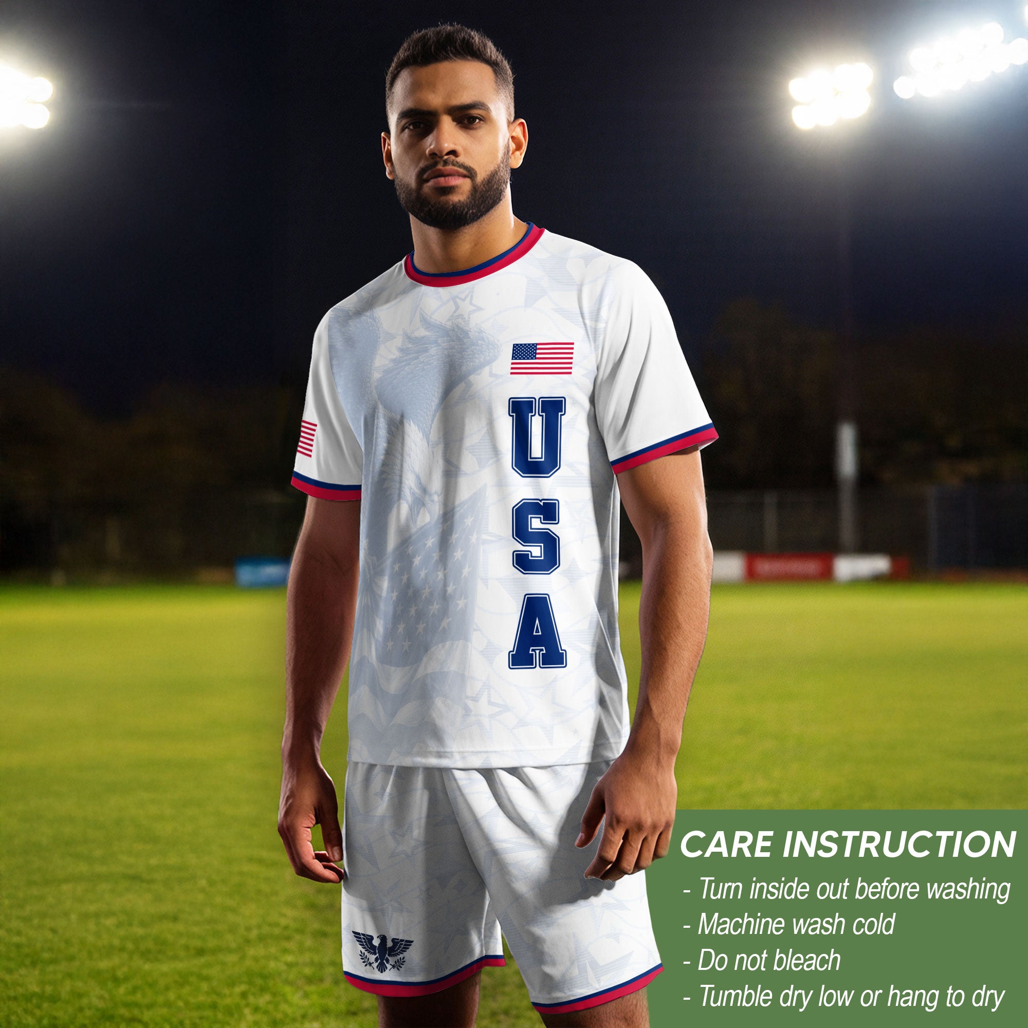 USA Eagle Soccer Jersey Adult Patriotic American Flag Soccer Fan Independence Day Shirt