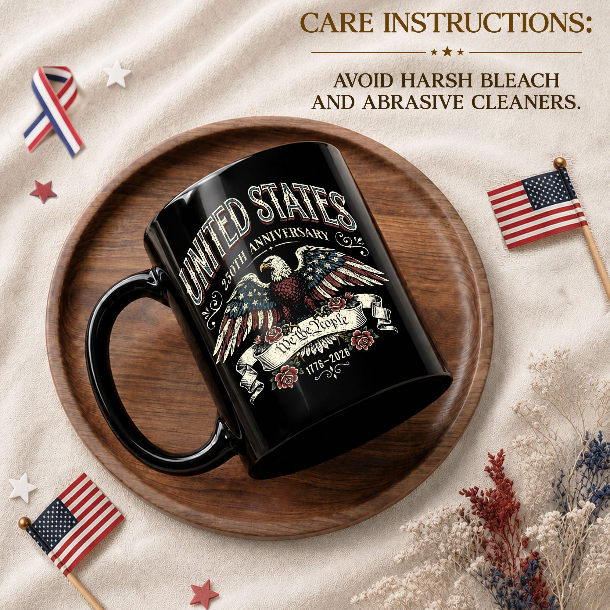 United States 250th Anniversary Mug - We The People 1776 2026 Patriotic Eagle Cup
