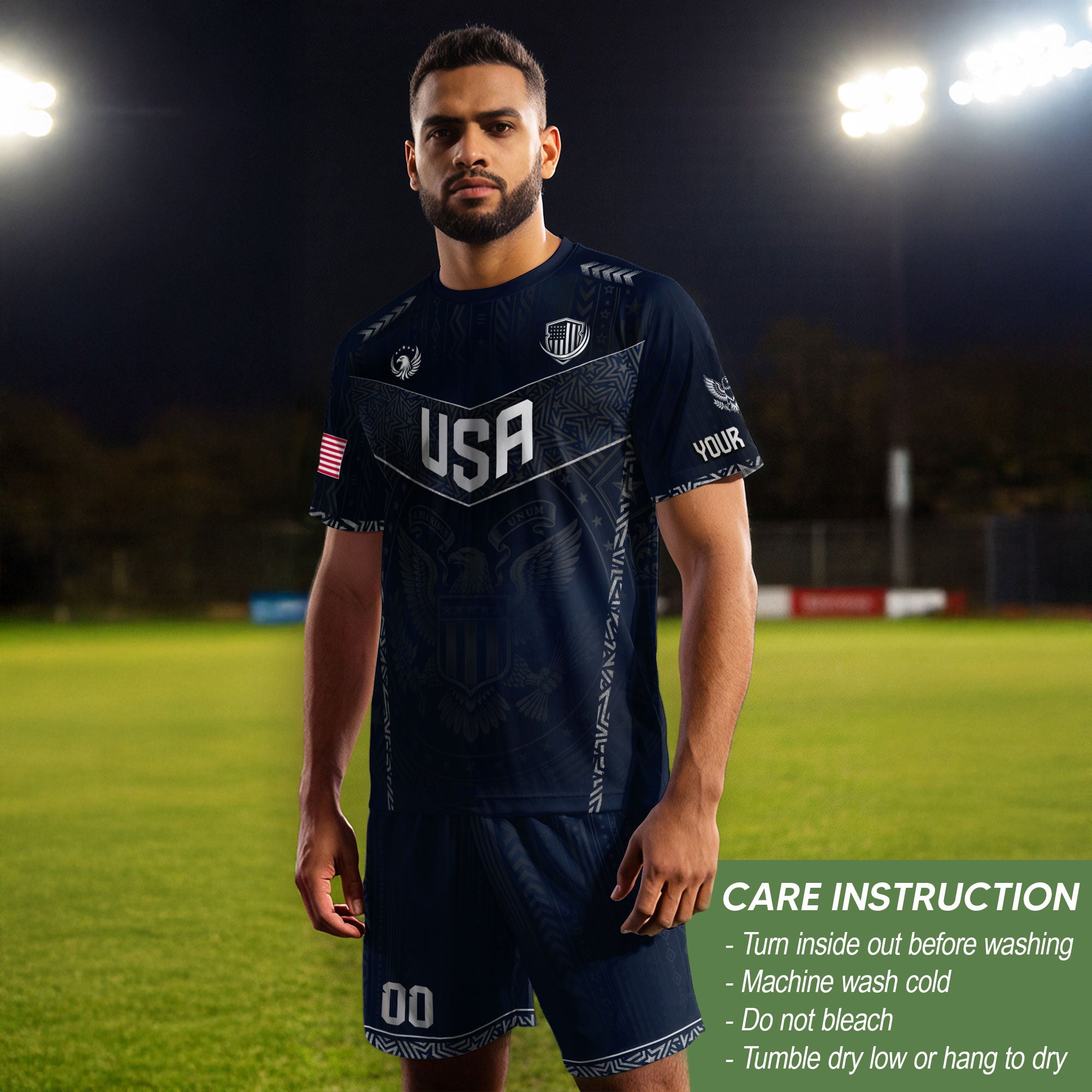 Custom Adult USA Soccer Jersey - Personalized Name & Number Patriotic Sports Team Shirt