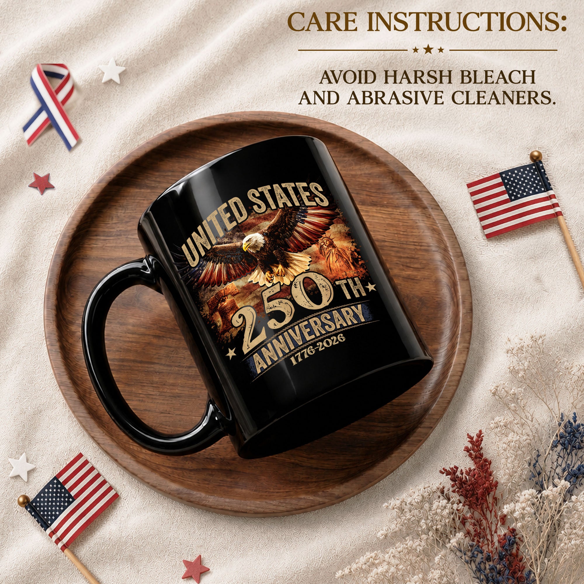USA 250th Anniversary Mug - 1776-2026 Patriotic Eagle and Liberty Bell Drinkware Gift