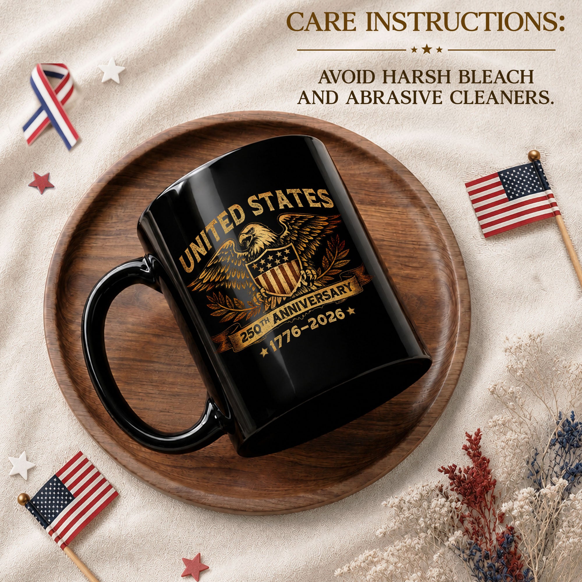 United States 250th Anniversary 1776-2026 Patriotic Eagle Shield Commemorative Mug