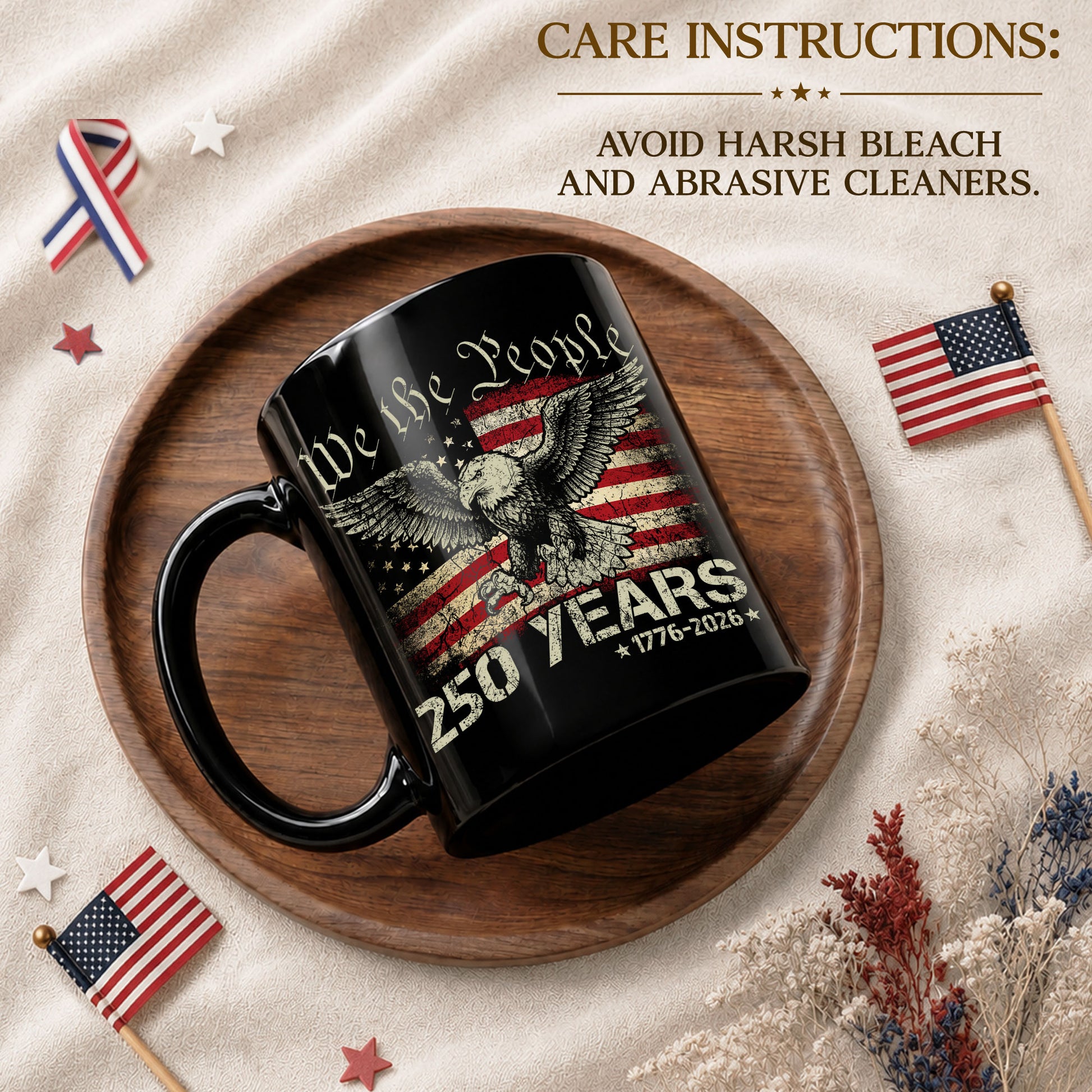 Patriotic We The People 250 Years 1776-2026 American Eagle Commemorative Mug - Rust Field Wear