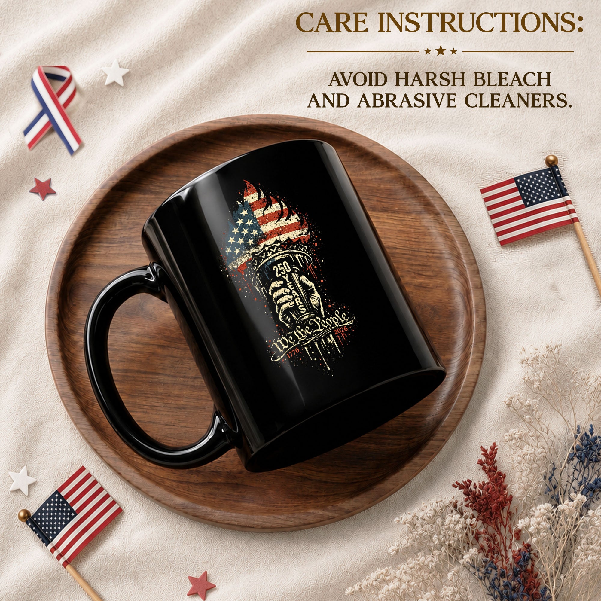 250 Years 1776 2026 Mug We The People Statue of Liberty Torch Ceramic Cup Gift