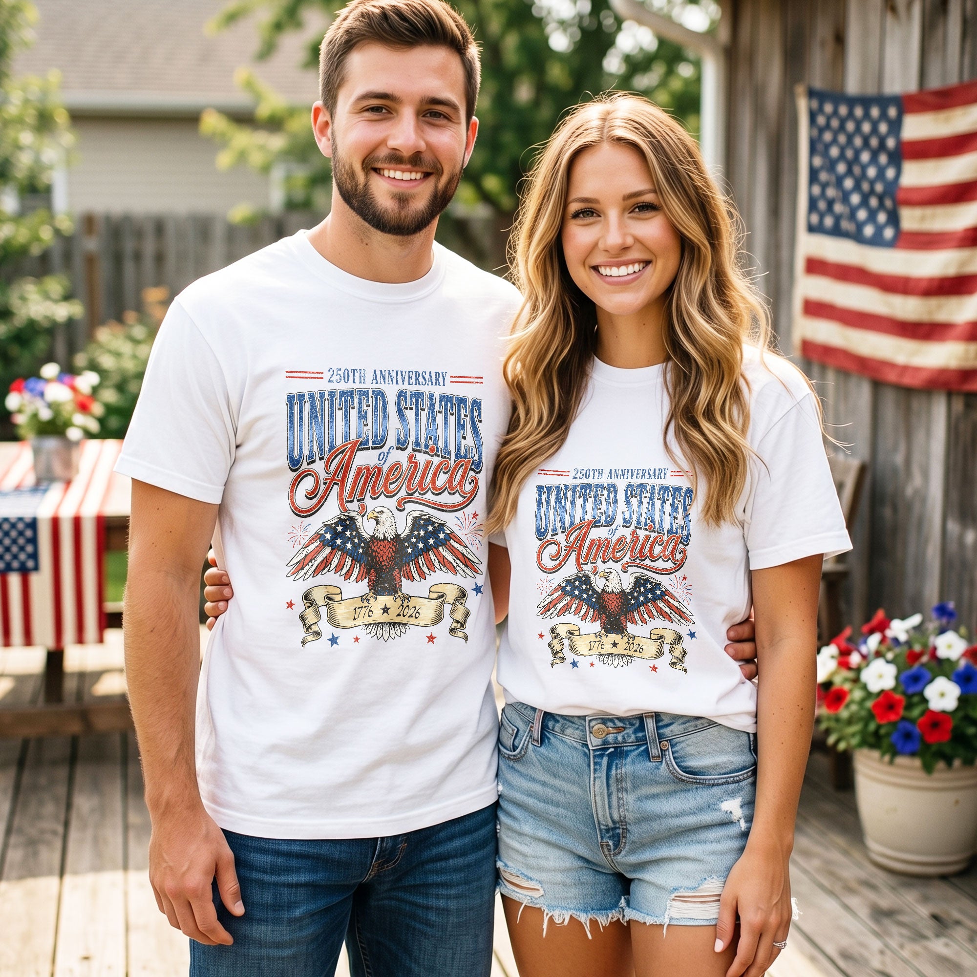 United States of America Shirt Vintage 1776 2026 Eagle 250th Anniversary Comfort Tee